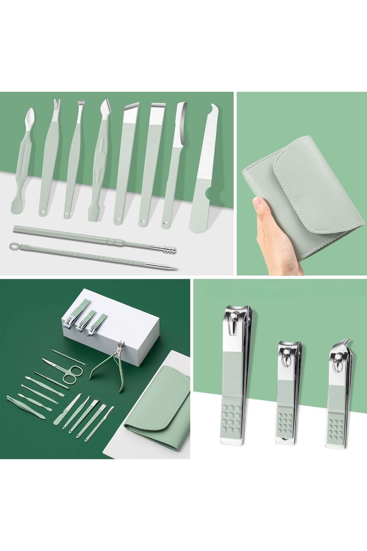 Tbl Dekor® Kendiliğininden Çantalı Seyahat Tipi 16 Parça Manikür Pedikür Seti