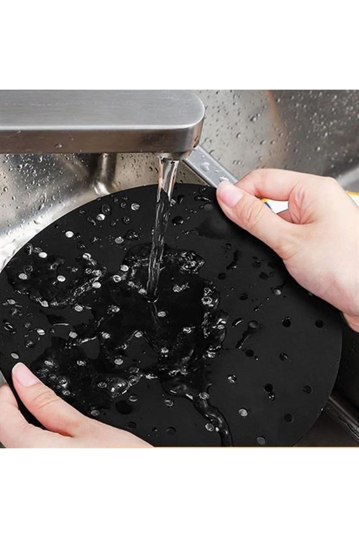 Tbl Dekor® Renkli Isıya Dayanıklı Yıkanılabilir Silikon Fırın Ve Airfryer Yuvarlak Pişirme Matı 20 Cm