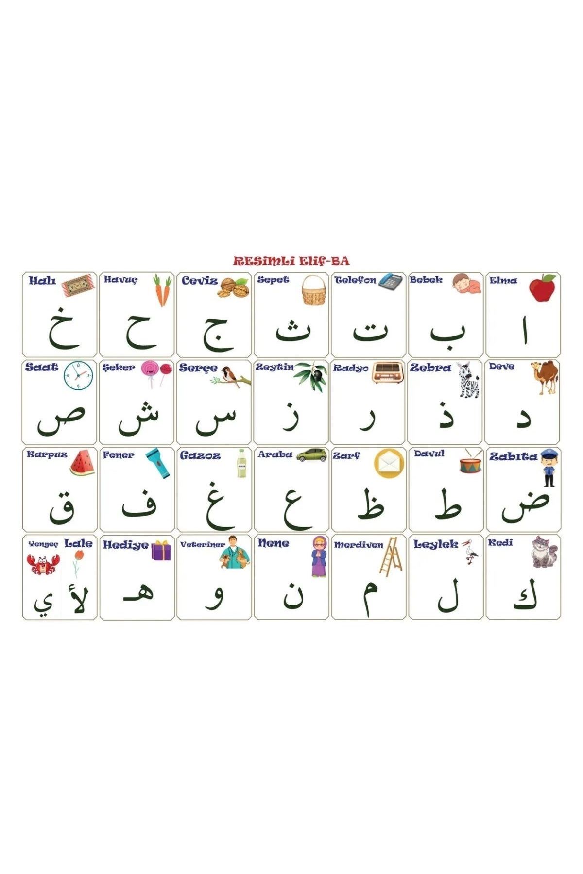 Tbl Dekor® 70x100 cm Statik Kağıt Elif-Ba Öğrenme Tahtası