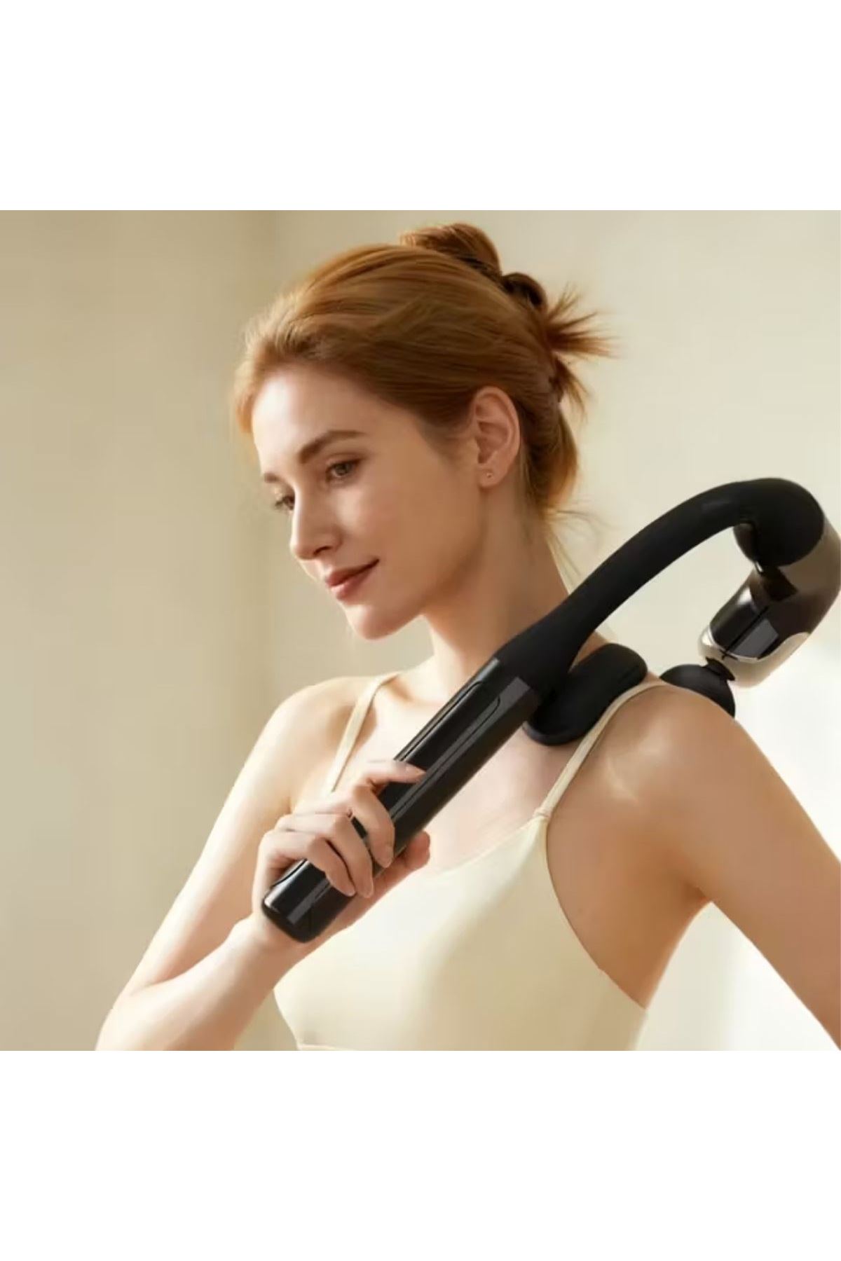 Tbl Dekor® 4 Farklı Başlıklı Uzun Saplı Derin Doku Masaj Tabancası, Boyun, Omuz ve Sırt için Ergonomik Saplı Çoklu Masaj Modlu Taşınabilir Masaj Aleti