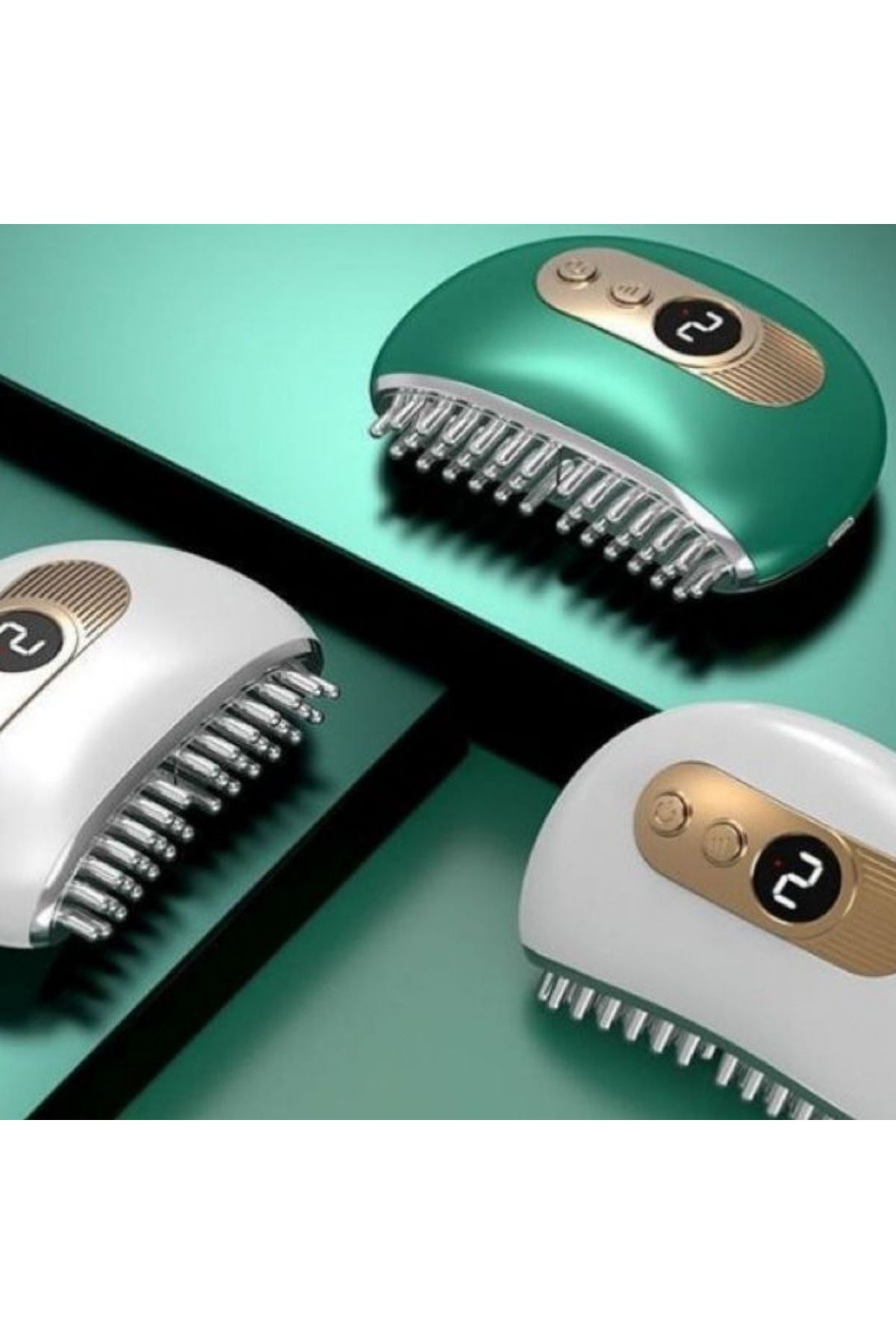 Tbl Dekor® 1 Adet Akıllı Elektrik Akımlı EMS Titreşimli Masaj Tarağı Kademeli Yüz Masaj Aleti Aparatı