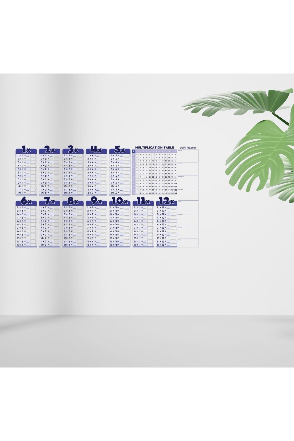 Tbl Dekor® Statik Akıllı Kağıt Ingilizce Çarpım Tablosu 100x56 Cm