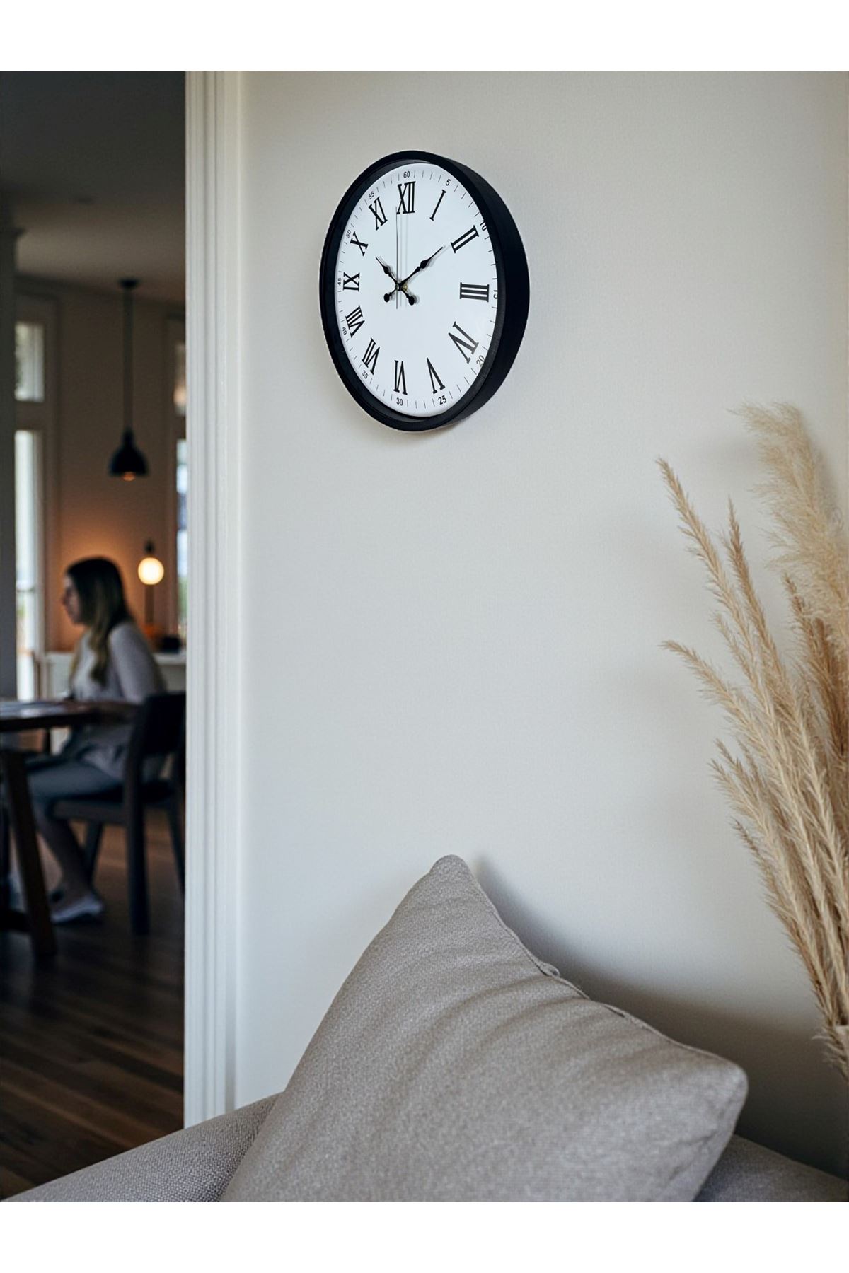 Zentime 36 Cm Siyah Dekoratif Duvar Saati