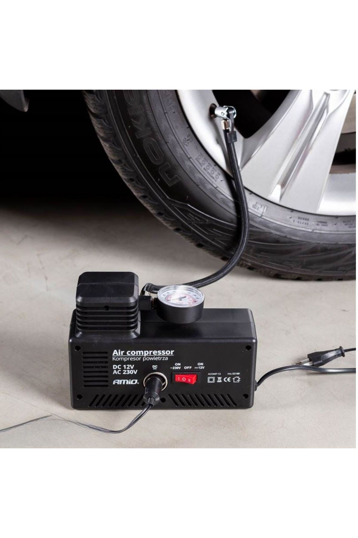 Tbl Dekor® 250 PSI Güçlü Taşınabilir Hava Kompresörü–Araba, Motosiklet, Bisiklet ve Top Şişirme İçin Elektrikli Fişli Çakmaklıklı Lastik Şişirme Pompa