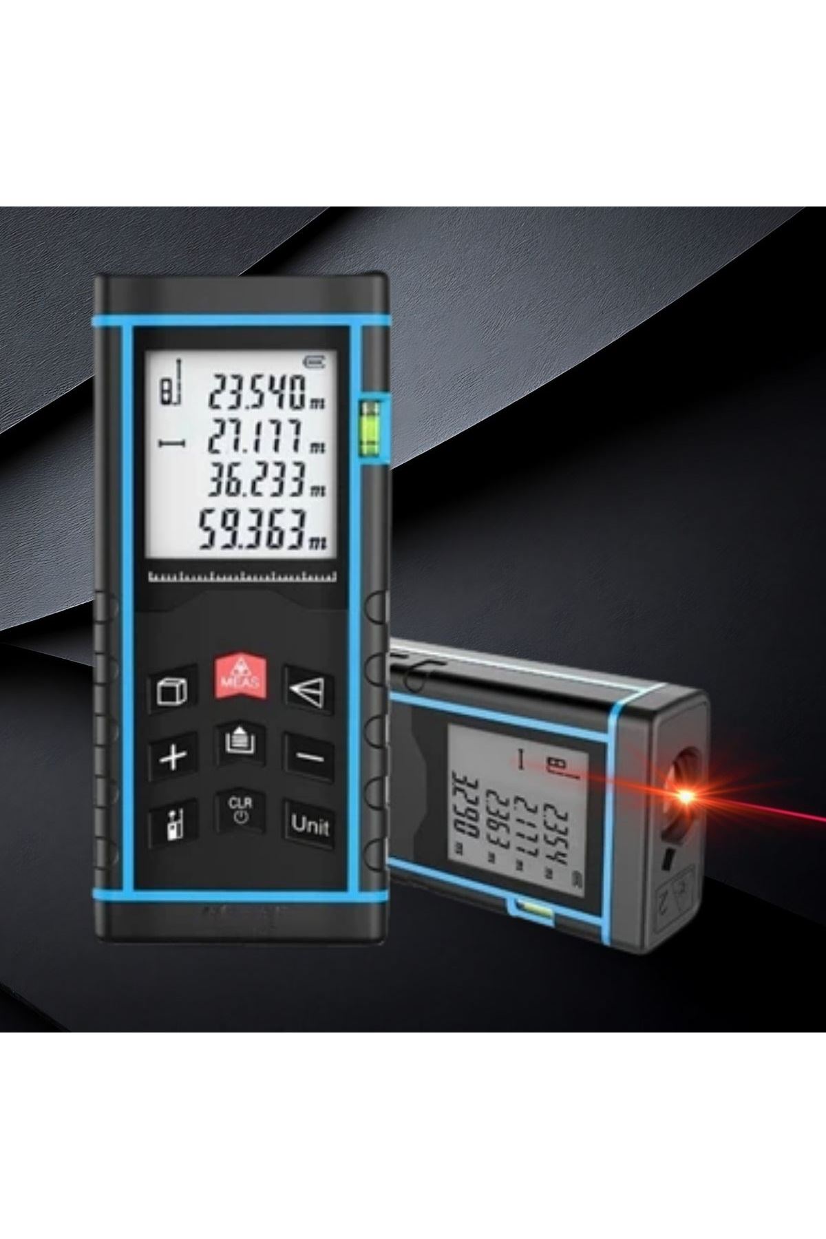 Tbl Dekor® Profesyonel 40 Metre Dijital Lazer Metre Ölçüm Cihazı-LCD Ekranlı,Su Terazili,Pisagor Ölçüm Fonksiyonlu,20 Kayıt Hafızalı,Hassas Lazer Ölçe