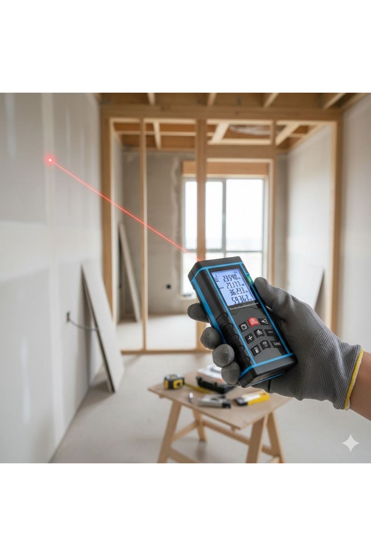 Tbl Dekor® Profesyonel 40 Metre Dijital Lazer Metre Ölçüm Cihazı-LCD Ekranlı,Su Terazili,Pisagor Ölçüm Fonksiyonlu,20 Kayıt Hafızalı,Hassas Lazer Ölçe