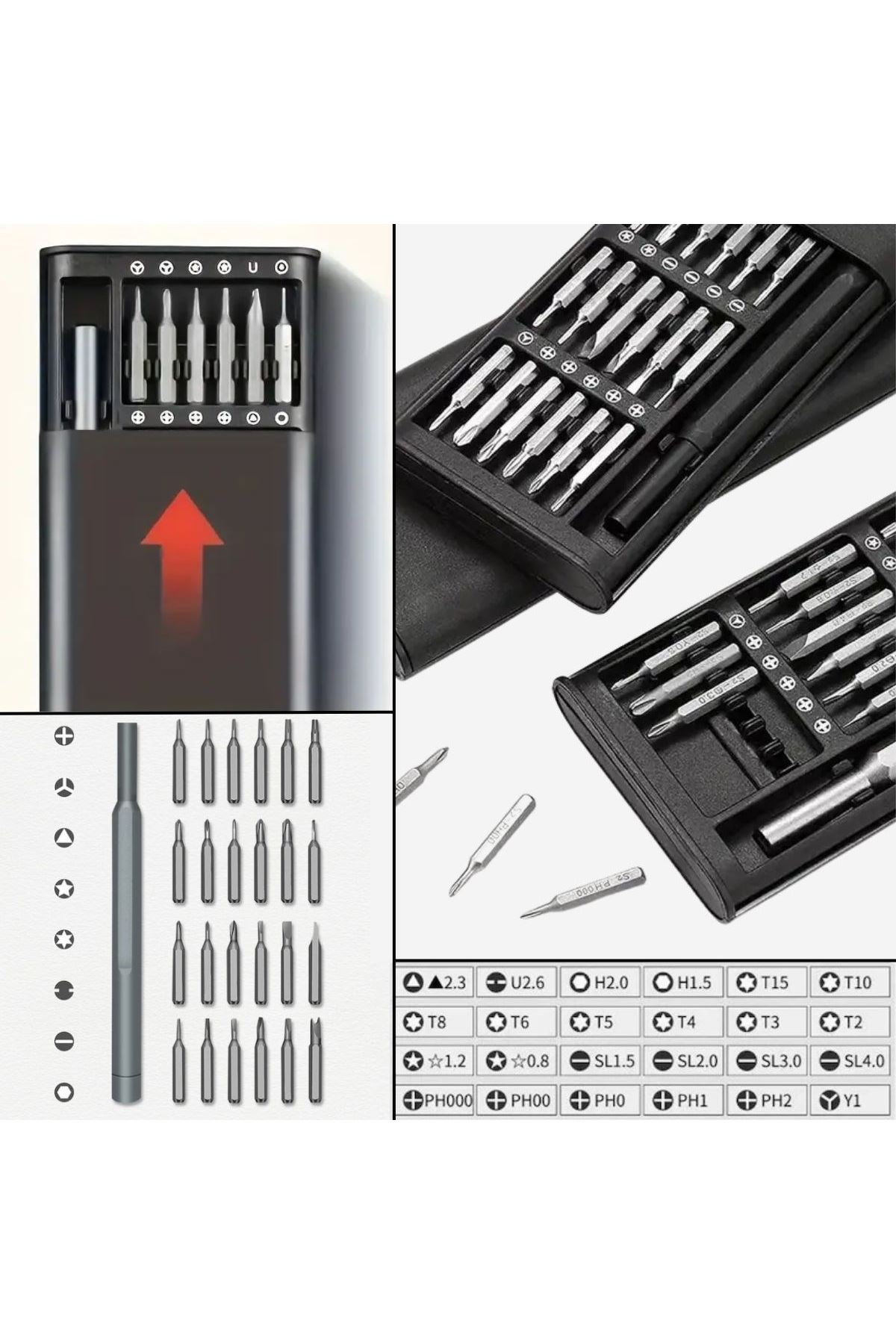 Tbl Dekor® 25 Parça 24 farklı uçlu Mıknatıslı 25 in 1  Tornavida Seti