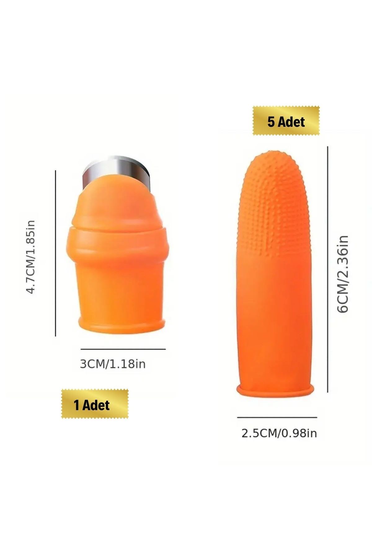 Tbl Dekor® 5 Parça Pratik Parmak Koruyucu 1 Parça Baş Parmak Bıçaklı Eldiven Sebze Meyve Soyucu Kesme Ayıklayıcı Silikon Set