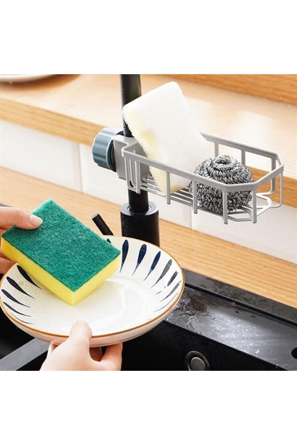 Tbl Dekor® Musluk Kenarı Plastik Süngerlik Sabunluk Mutfak Düzenleyici Sünger Sabun Mutfak Organizeri