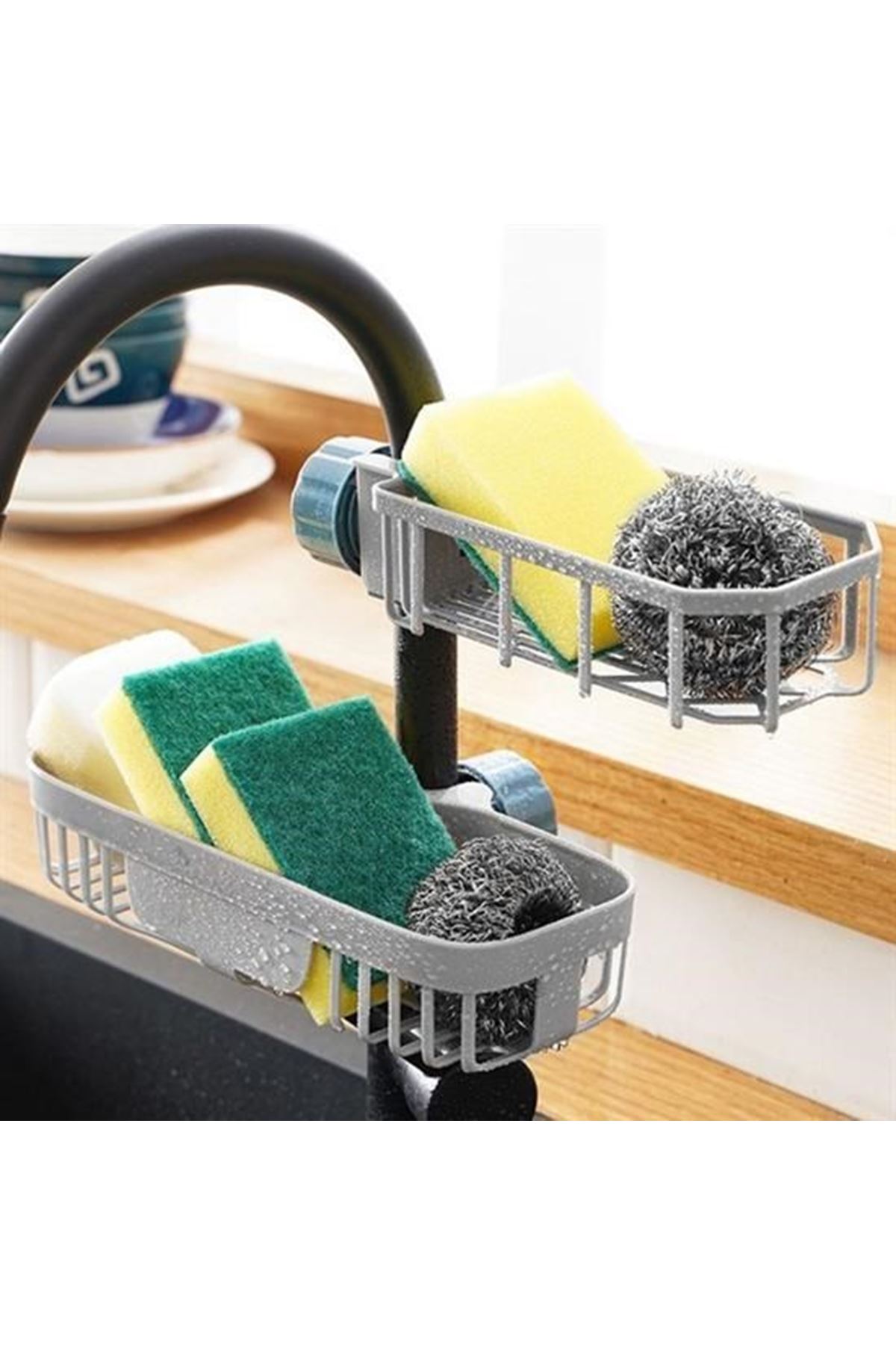 Tbl Dekor® Musluk Kenarı Plastik Süngerlik Sabunluk Mutfak Düzenleyici Sünger Sabun Mutfak Organizeri