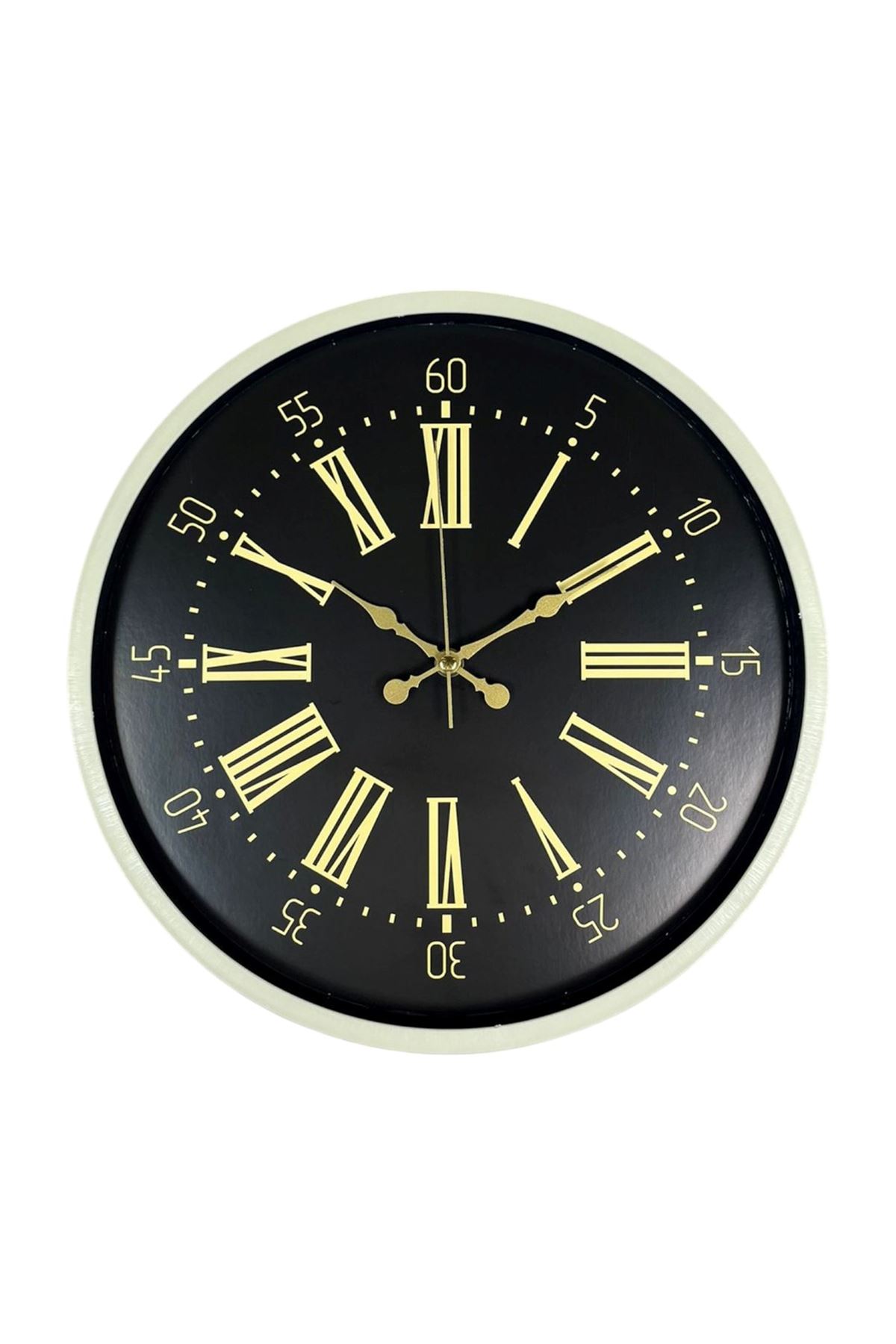 36 Cm Krem Dekoratif Duvar Saati