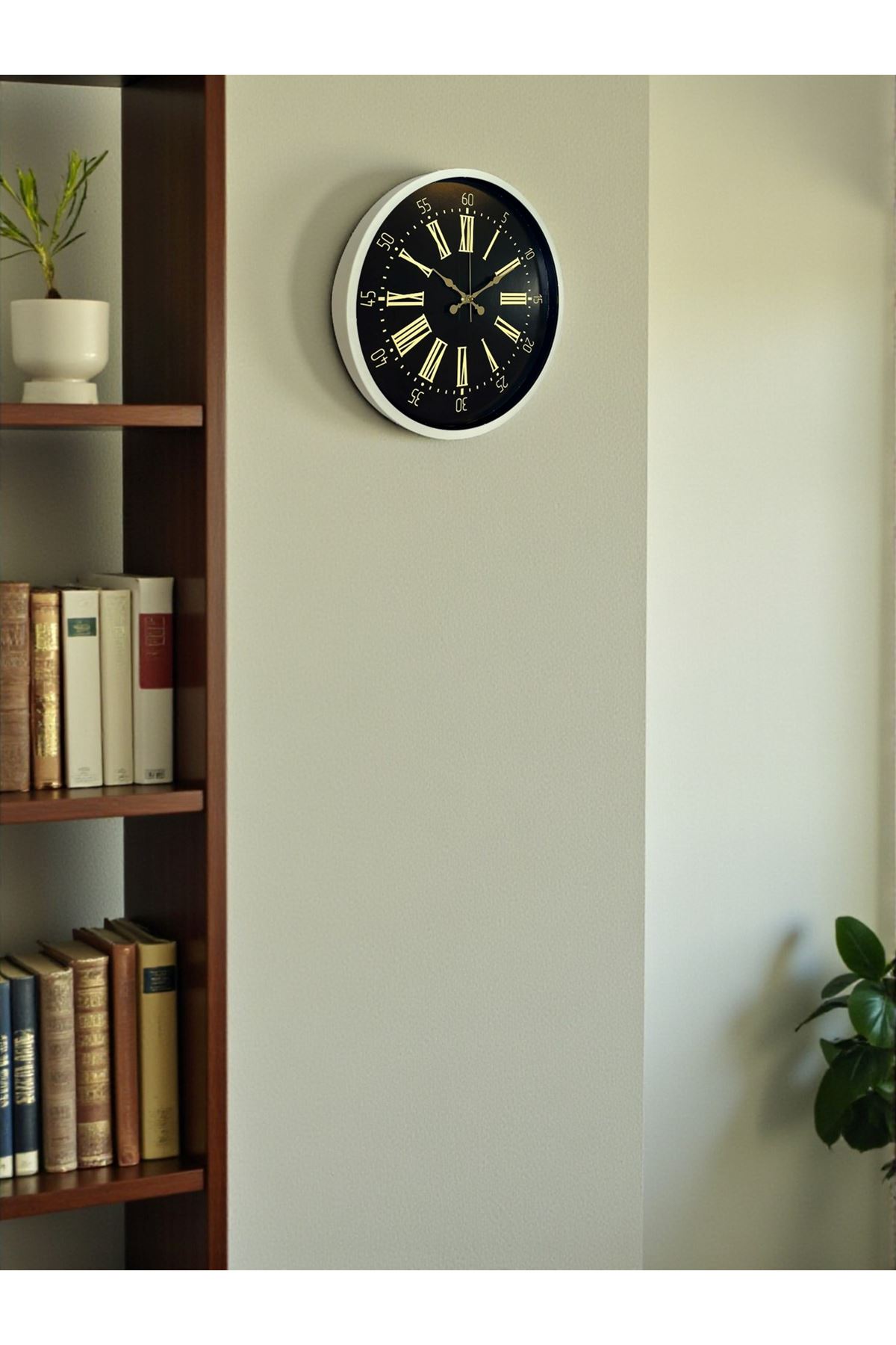 36 Cm Krem Dekoratif Duvar Saati