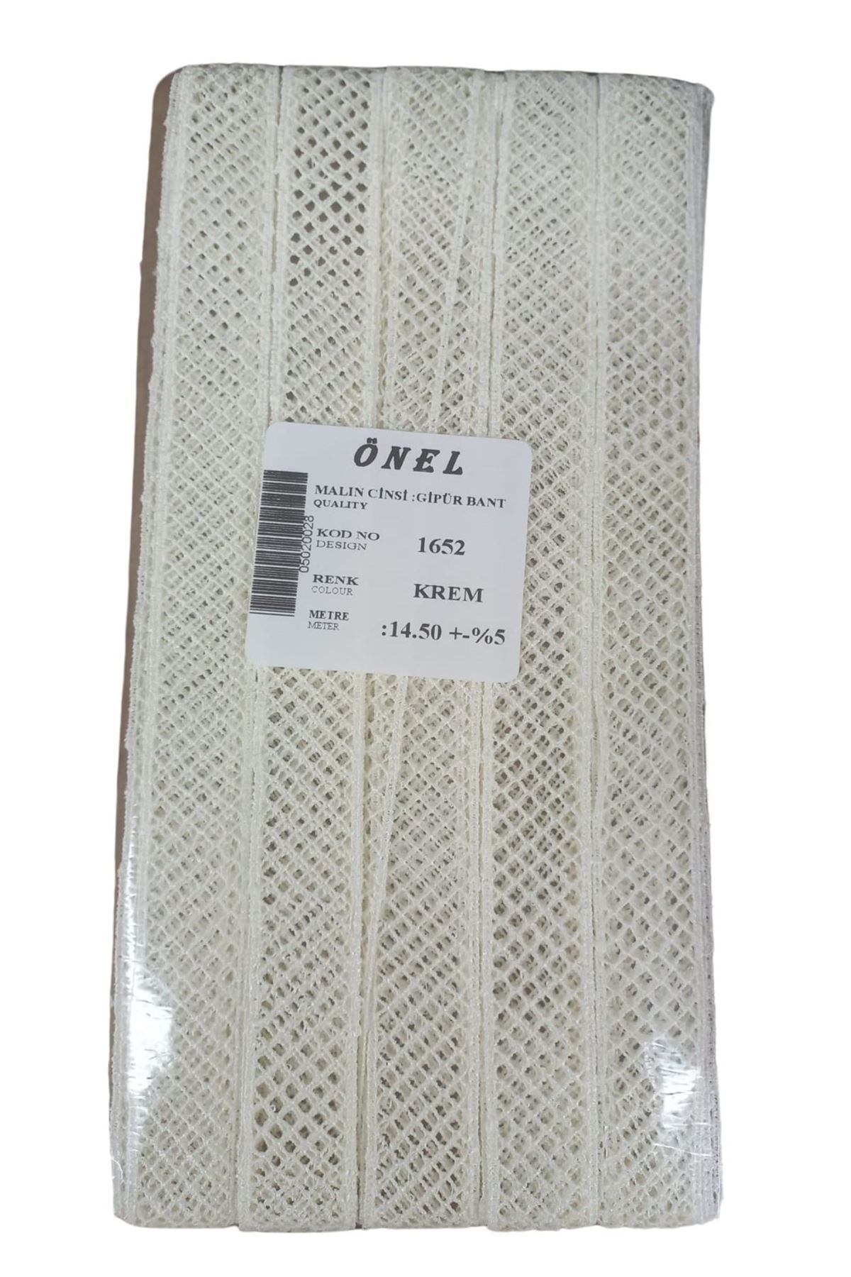 Dantel Polyester Güpür Bant Krem 14,50 Metre En 3 cm ON-1652-KR