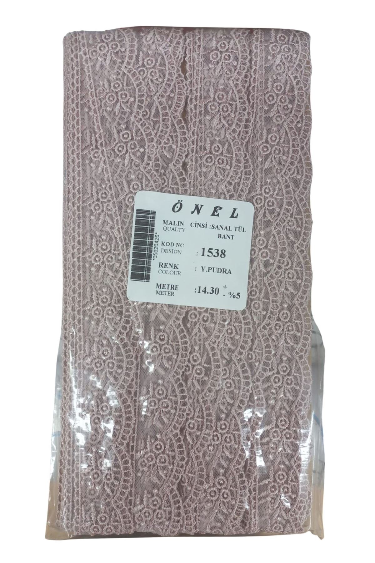 Dantel Polyester Sanal Tül Bant Y.Pudra 14,30 Metre En 3 cm ON-1538-PU