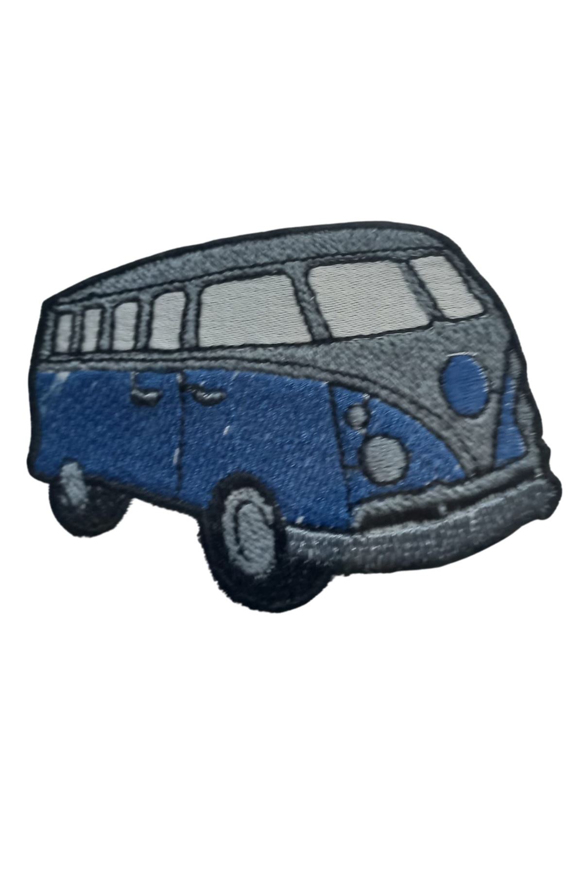 Aplike Ütü İle Yapışan Otobüs Mavi - Gri Arma 4x2 cm