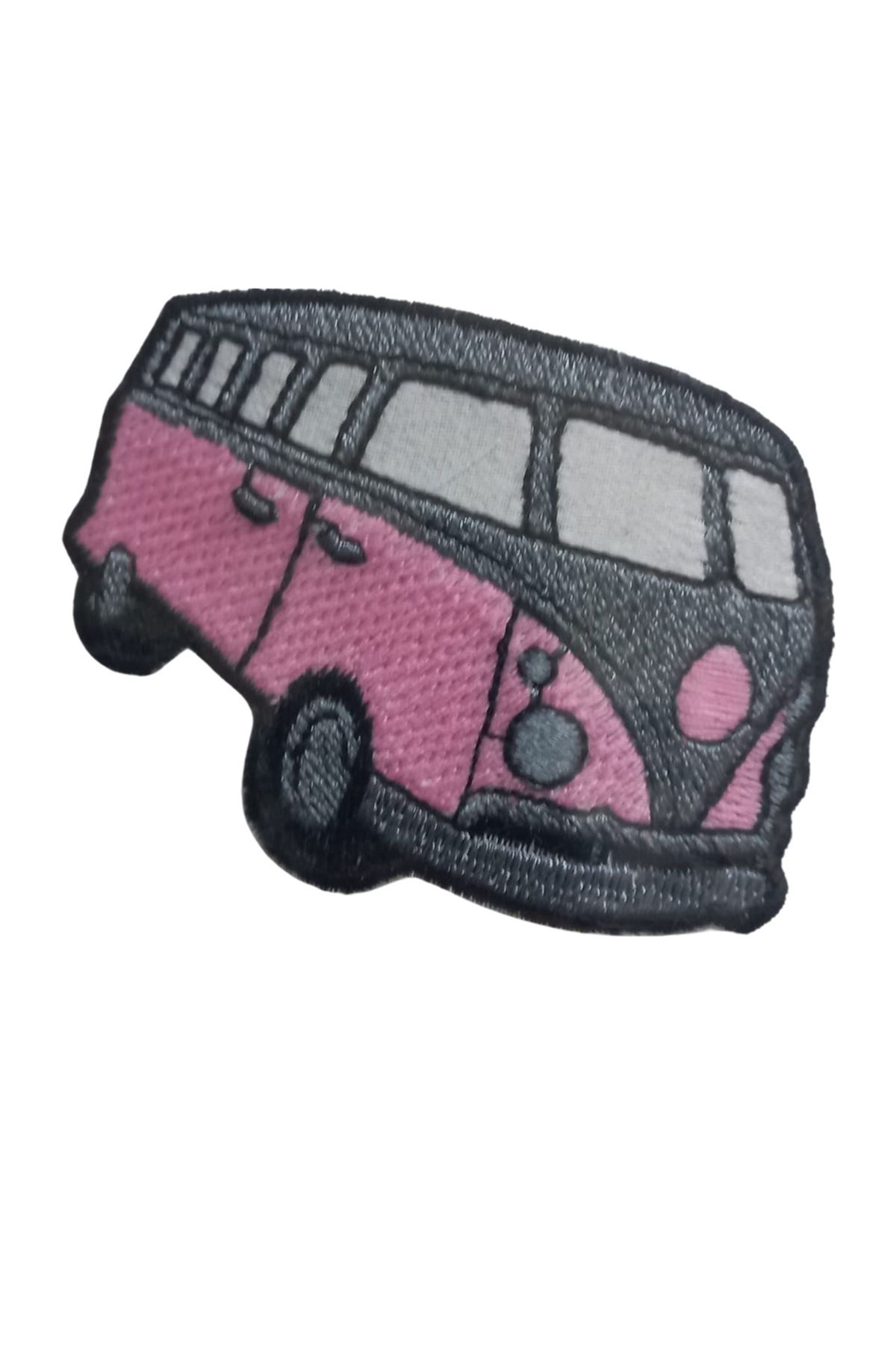 Aplike Ütü İle Yapışan Otobüs Pembe-Gri Arma 4x2,5 cm