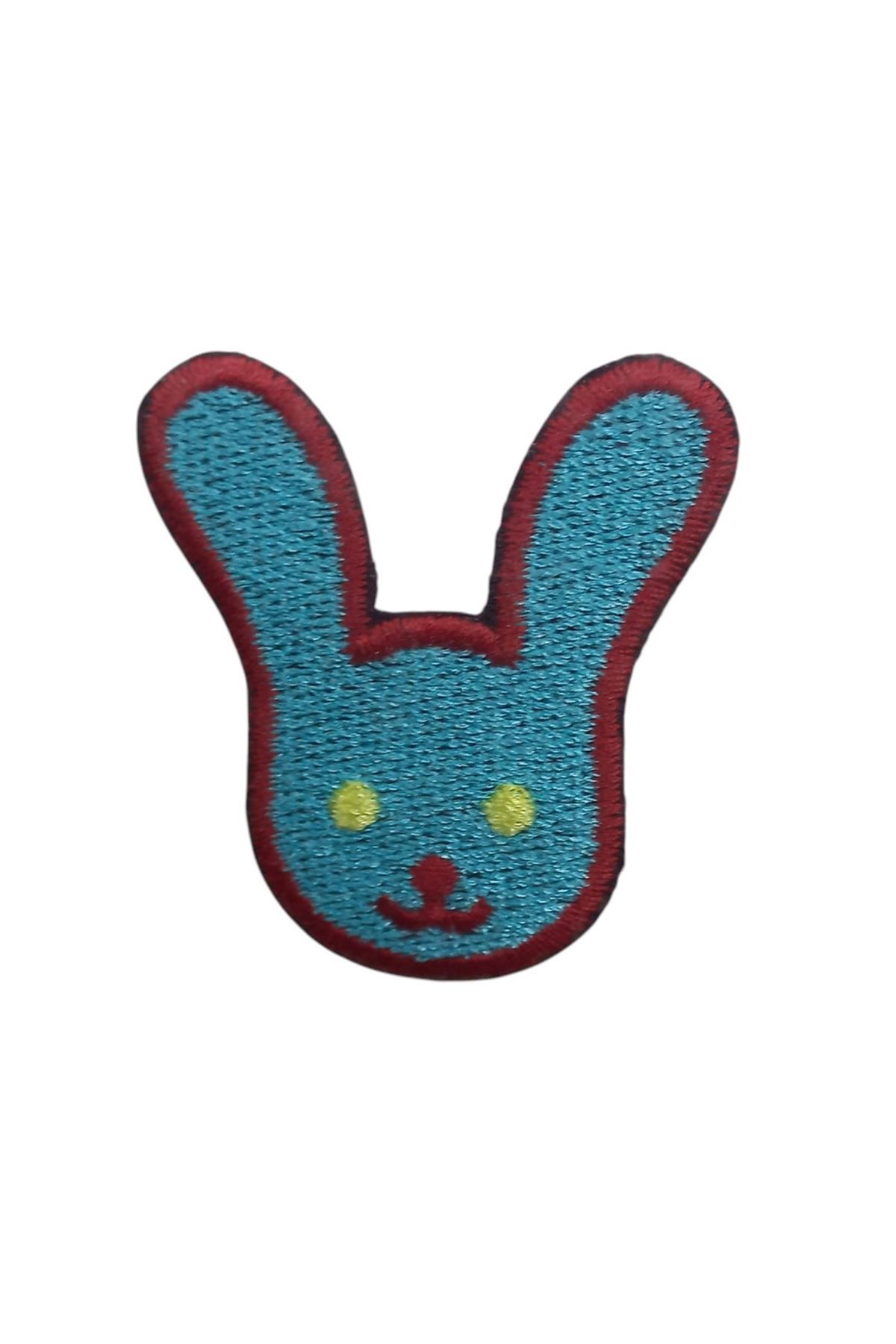 Aplike Ütü İle Yapışan Tavşan Mavi-Kırmızı Arma 4x3 cm