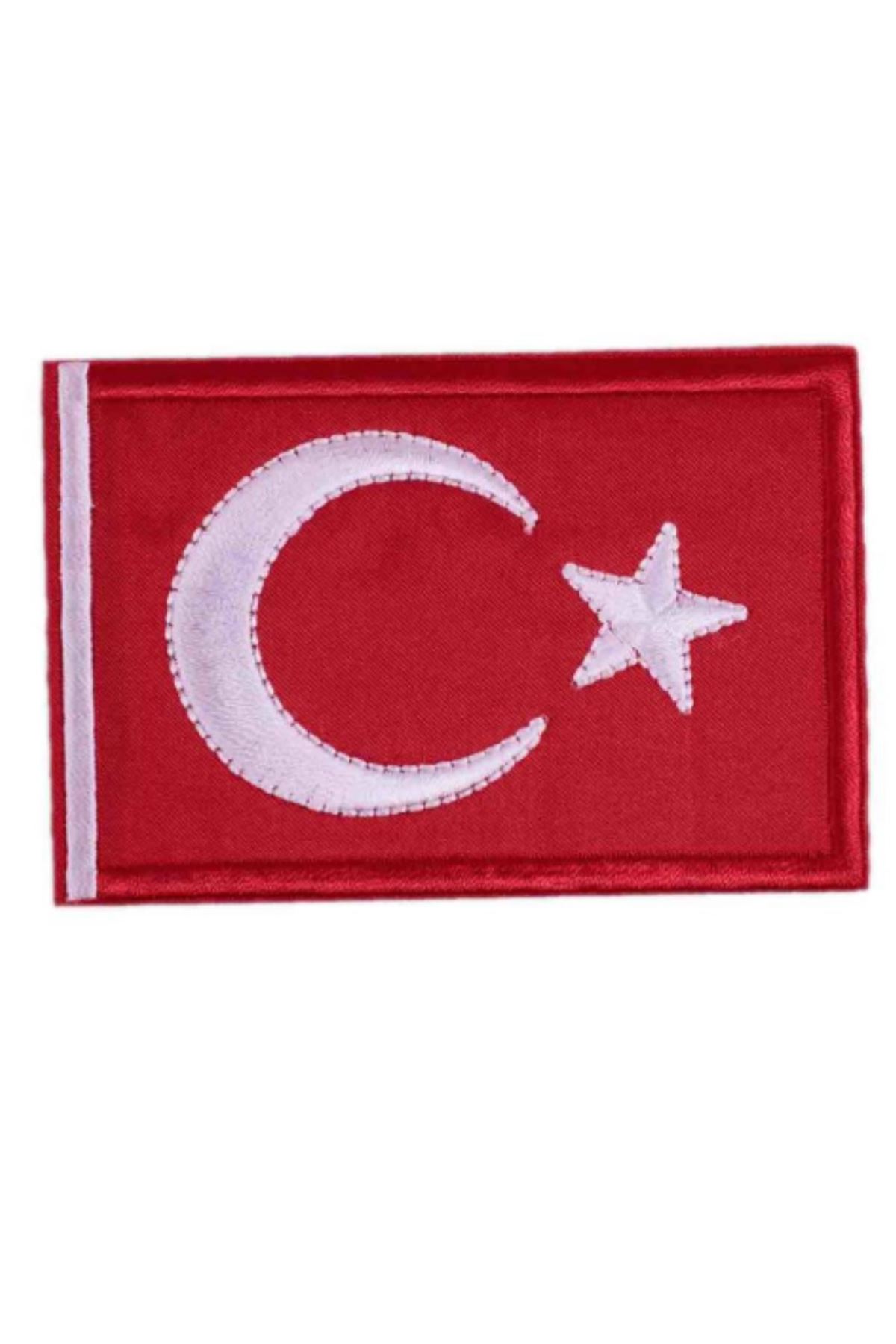 Aplike Ütü İle Yapışan Türk Bayrağı Dikdörtgen Arma 6x4 cm