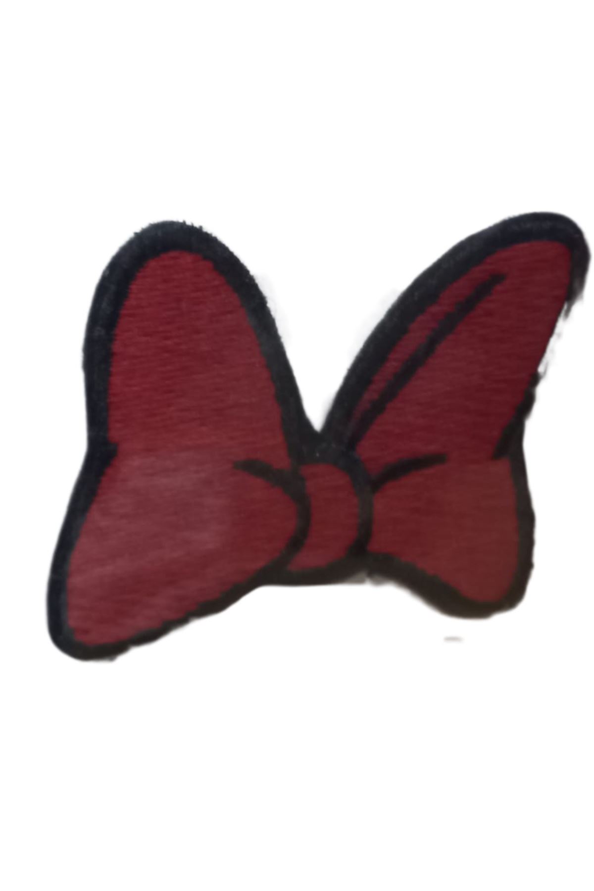 Aplike Ütü İle Yapışan Küçük Kelebek Kırmızı Arma 3x2 cm