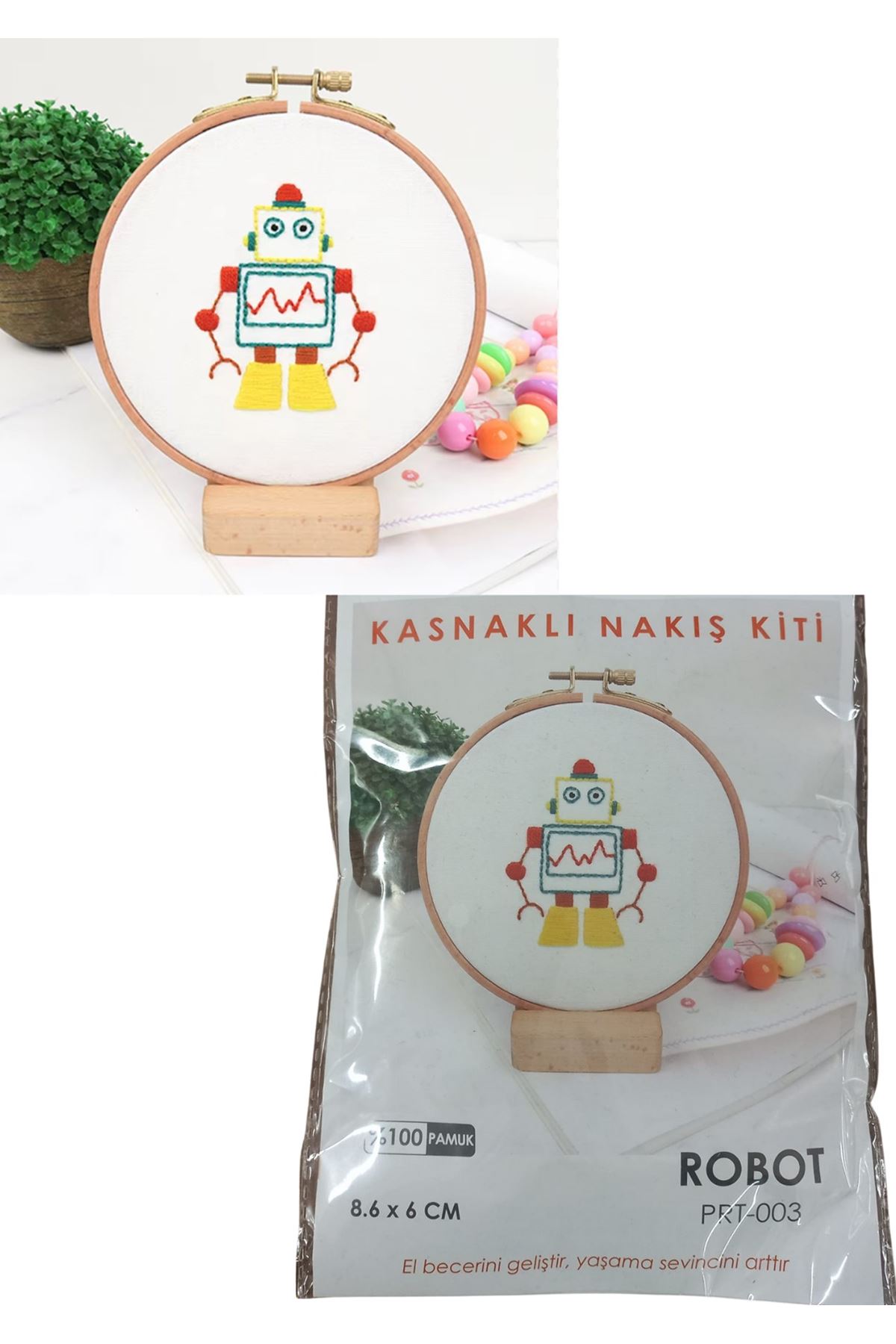 Nakış Kitleri Kasnaklı 8.6 X 6 cm Robot