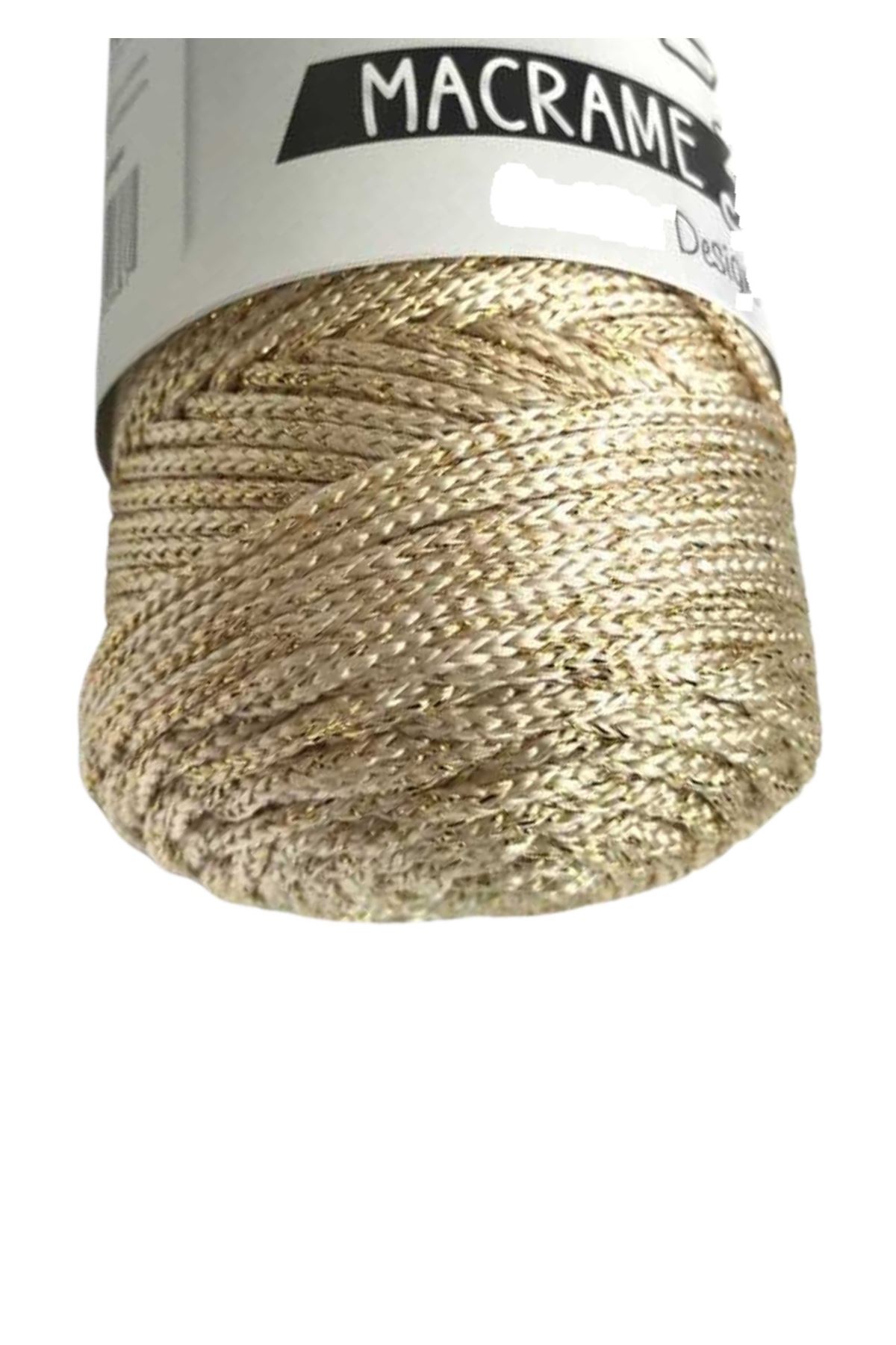 Makrome İpi 3mm Polyester Krem Simli