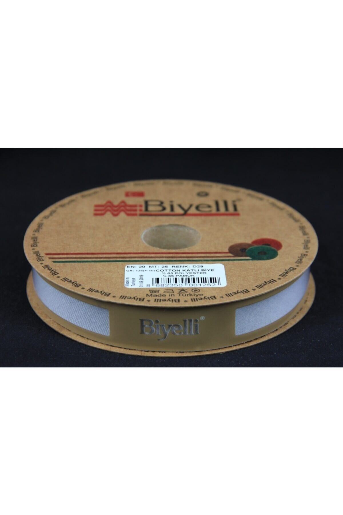 Biye Koton Katlı D29 Gri 2 cm 25 Metre %65 Koton %35 Polyester