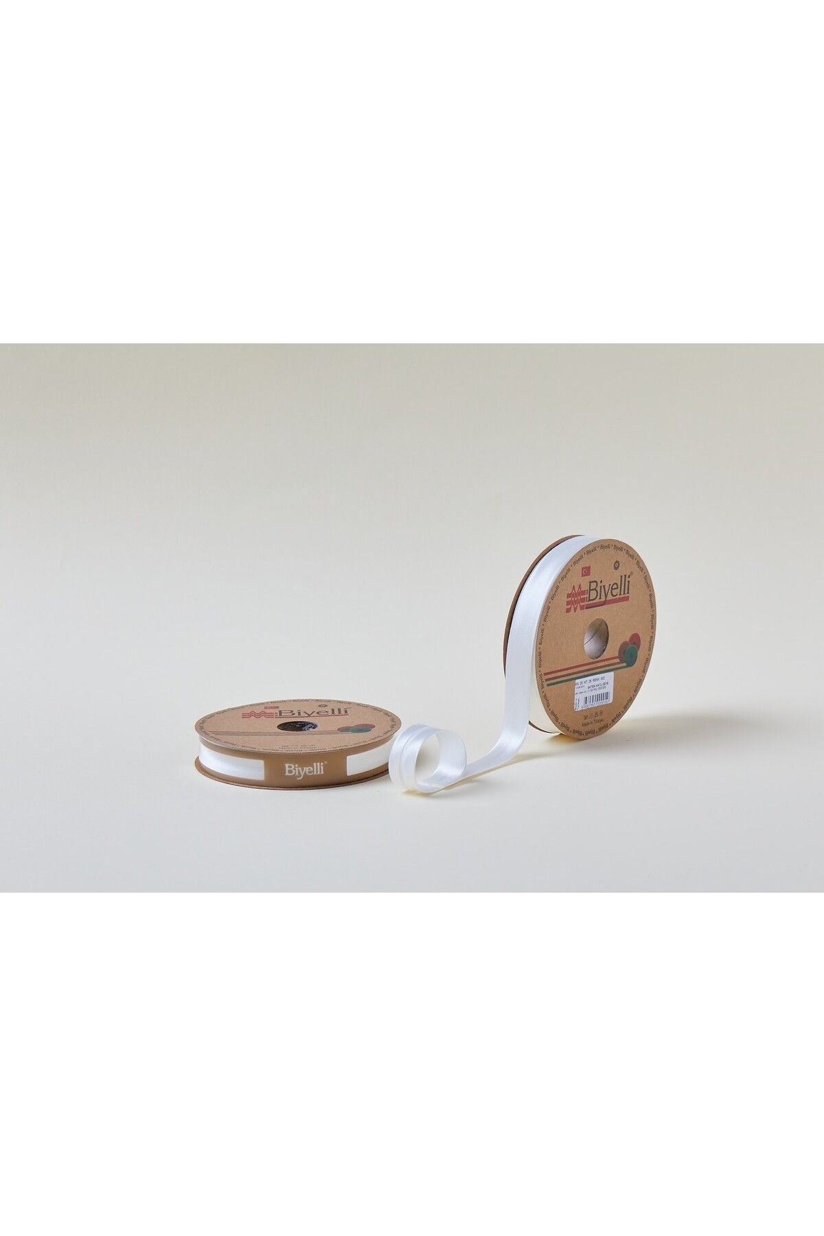 Biye Saten Katlı 002 Ekru 2 cm 25 Metre %100 Polyester