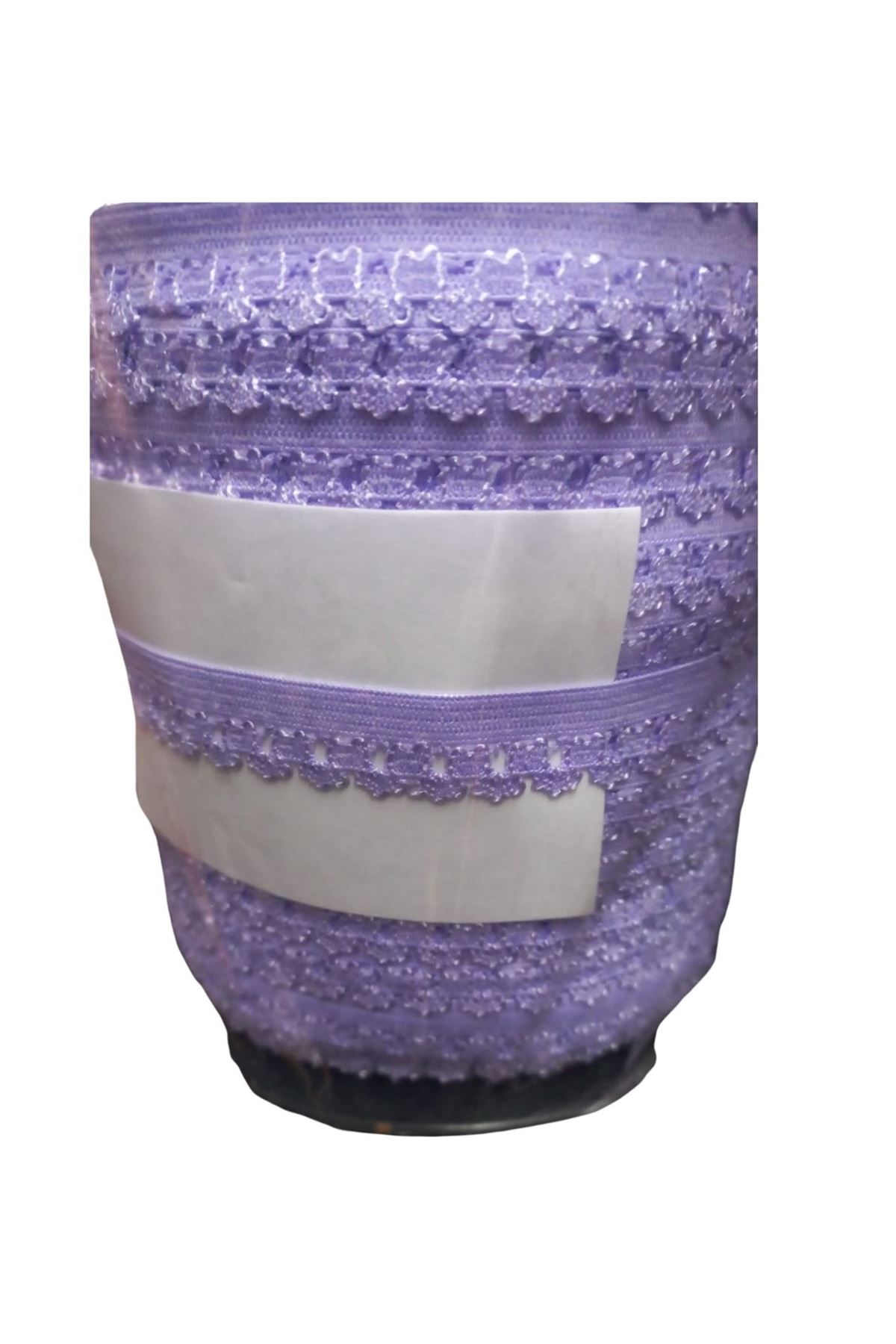 Çamaşır Lastiği Dantelli 1 cm 75 Metre 1 Top Açık Mor