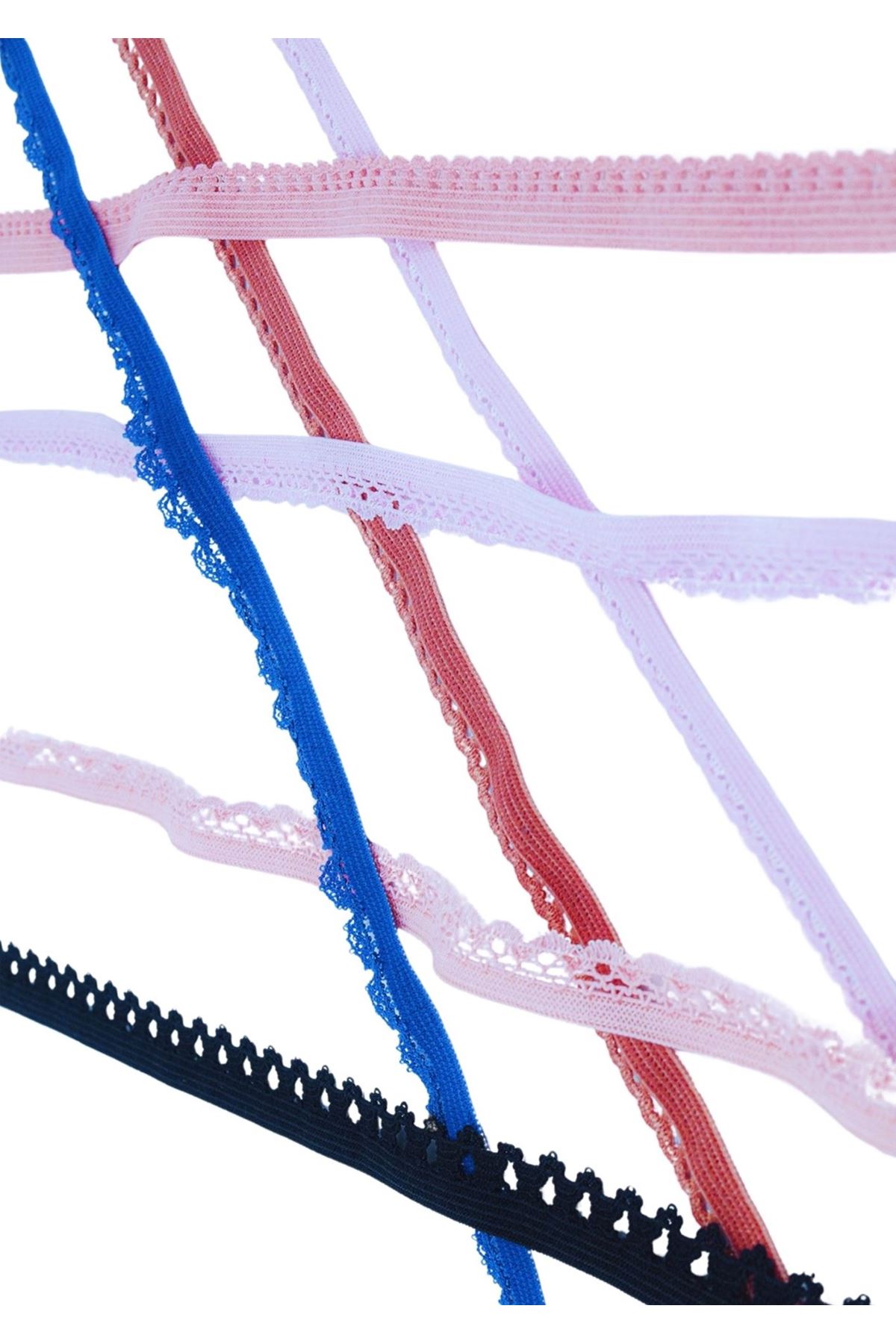 Çamaşır Lastiği Dantelli 1 cm 75 Metre 1 Top Açık Pembe