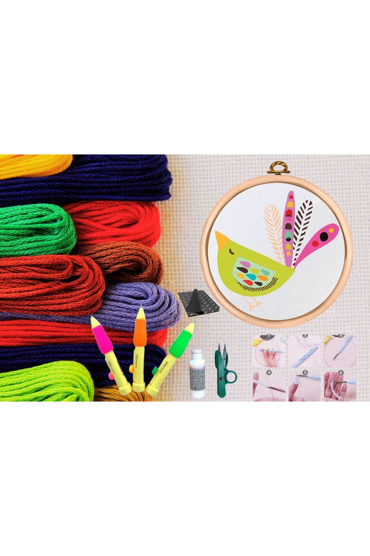 Punch Seti Nakış Seti Kasnaklı Kendin Yap Seti Seri 21