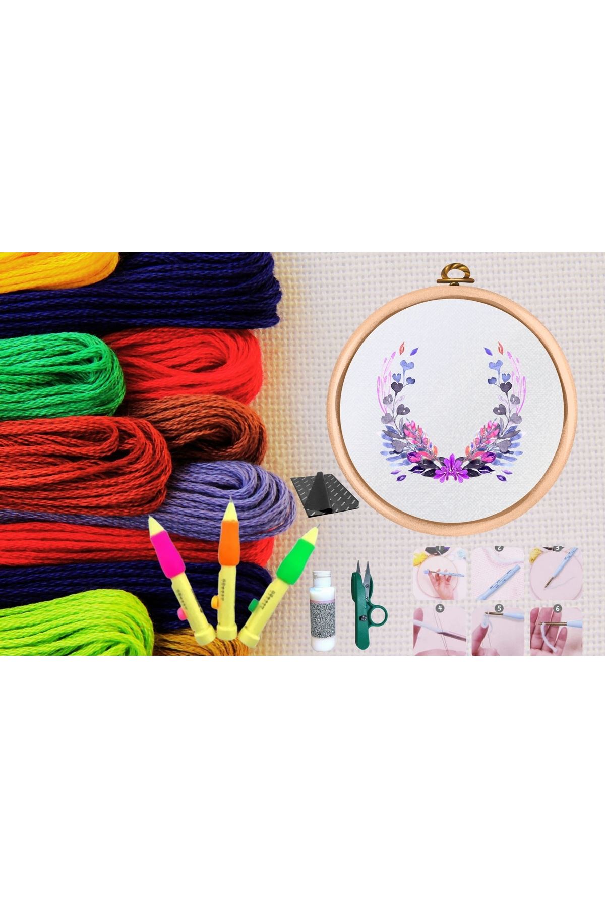 Punch Seti Nakış Seti Kasnaklı Kendin Yap Seti Seri 42