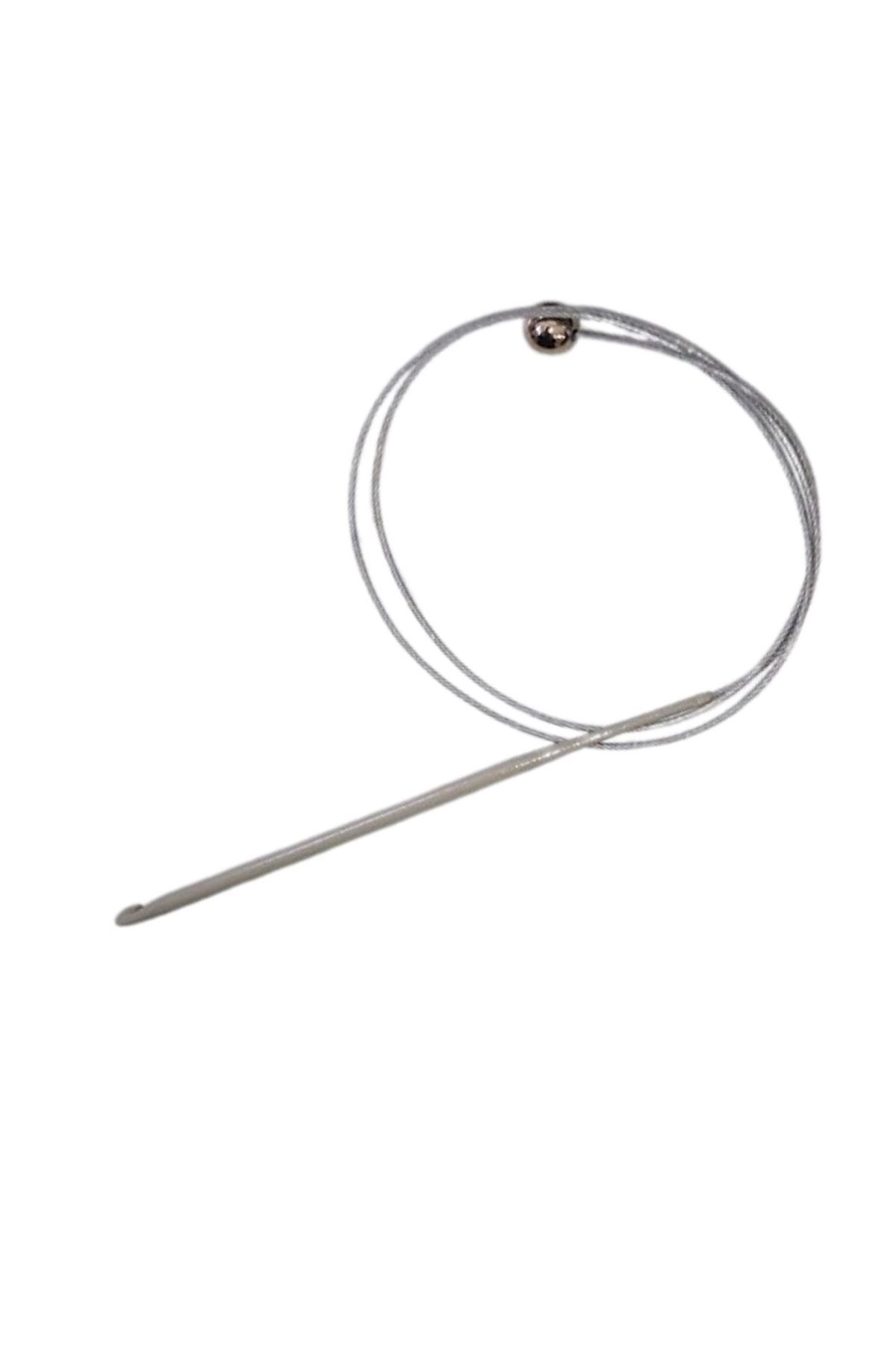 Misinalı Çelik Stoplu Tığ Şiş 8 Numara 60 cm