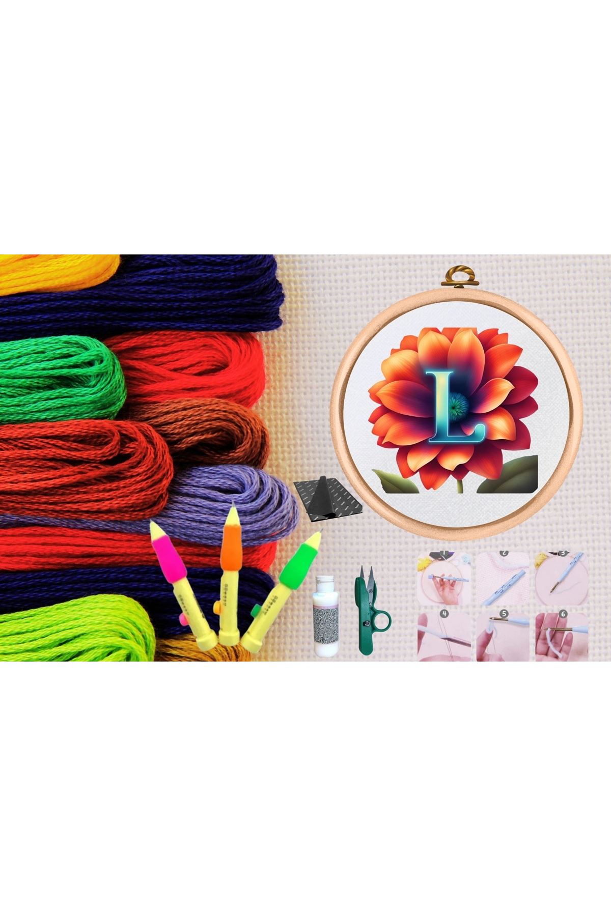 Punch Seti Nakış Seti Kasnaklı Kendin Yap Seti Seri 79