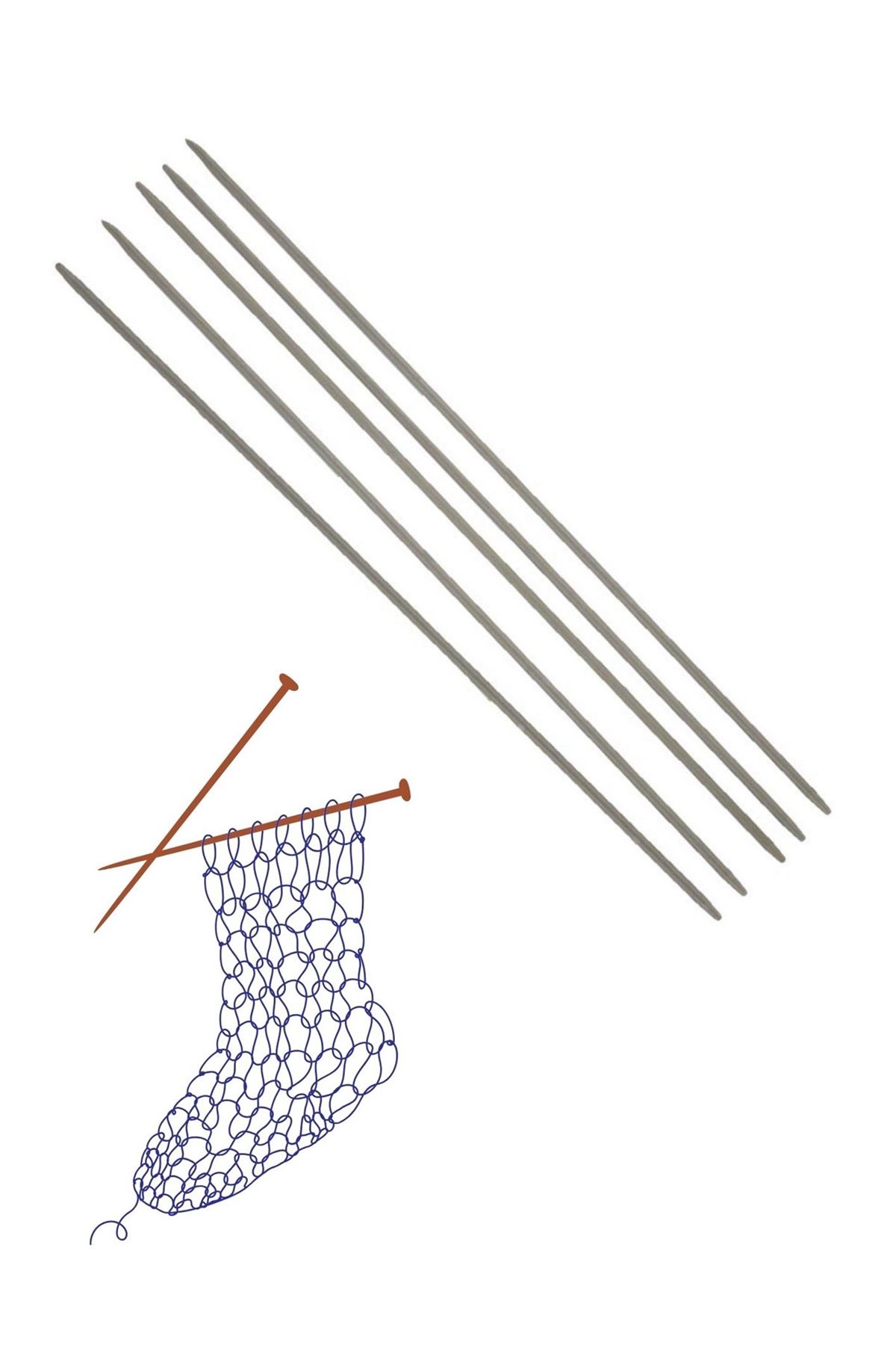 Çorap Şiş Metalize 20 cm 3 Numara