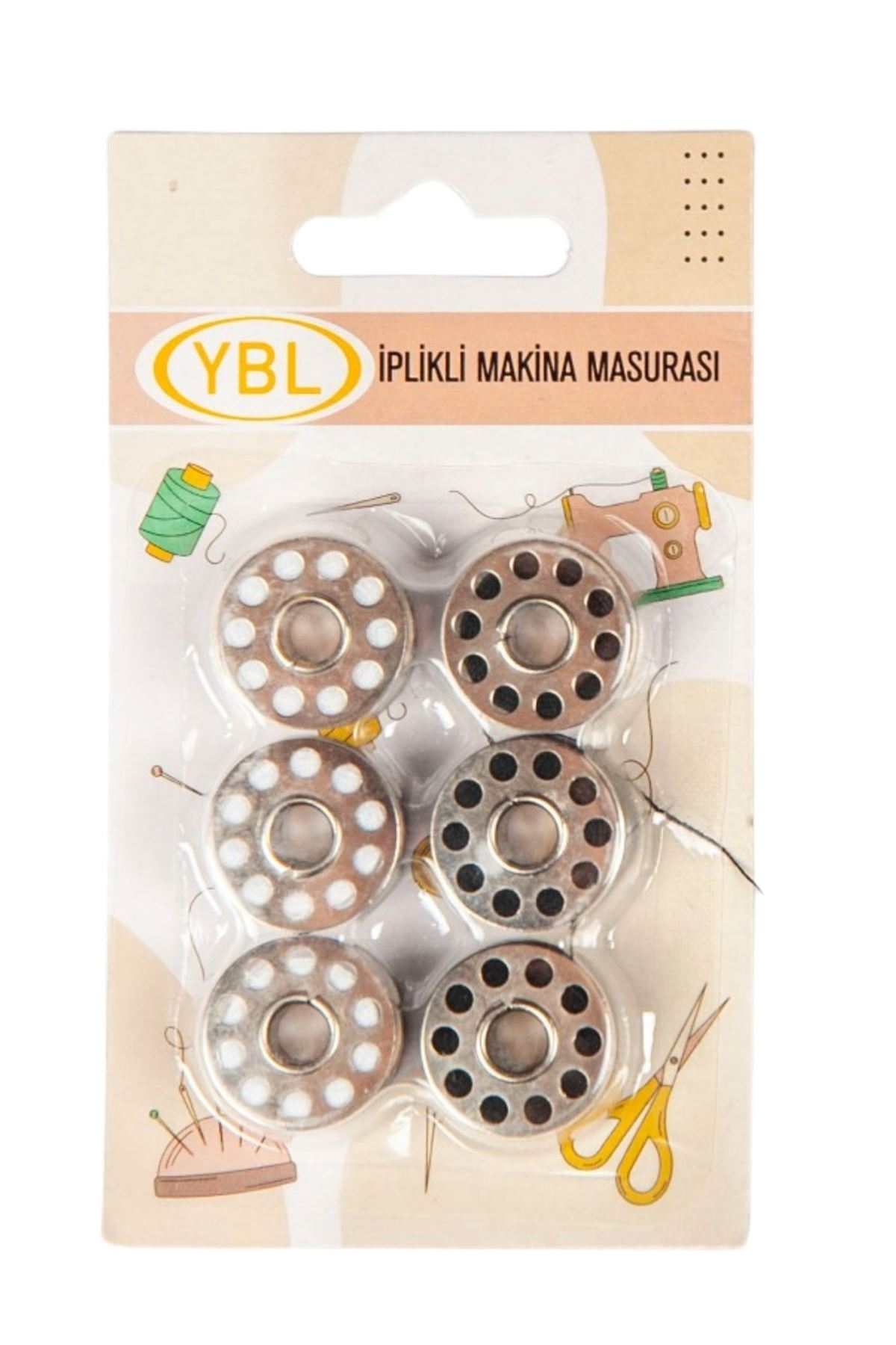 Makine Masurası İplikli Siyah-Beyaz 6'lı