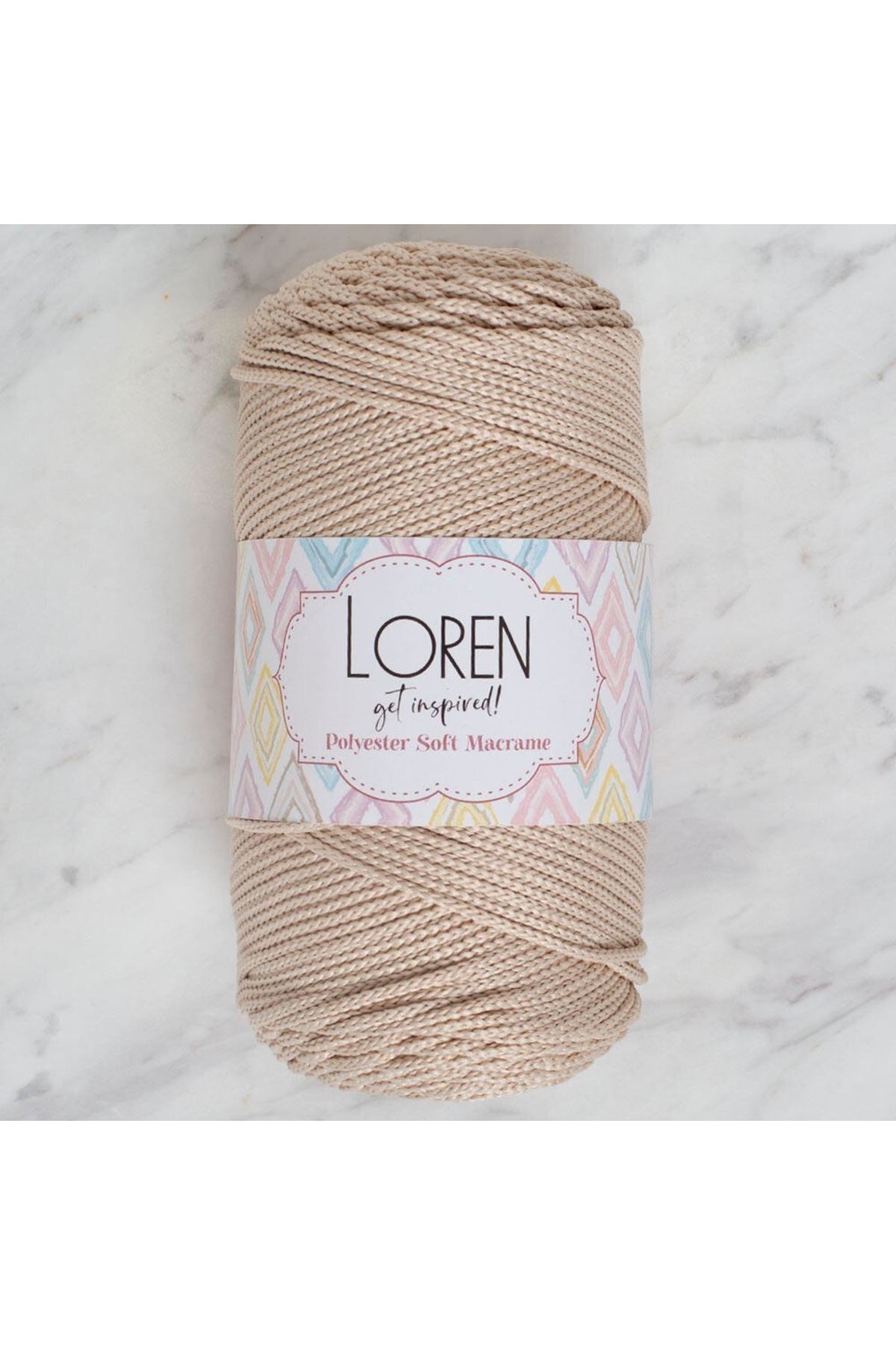 Loren Polyester Soft Macrame Taş Rengi El Örgü İpi - LM005 - 34428