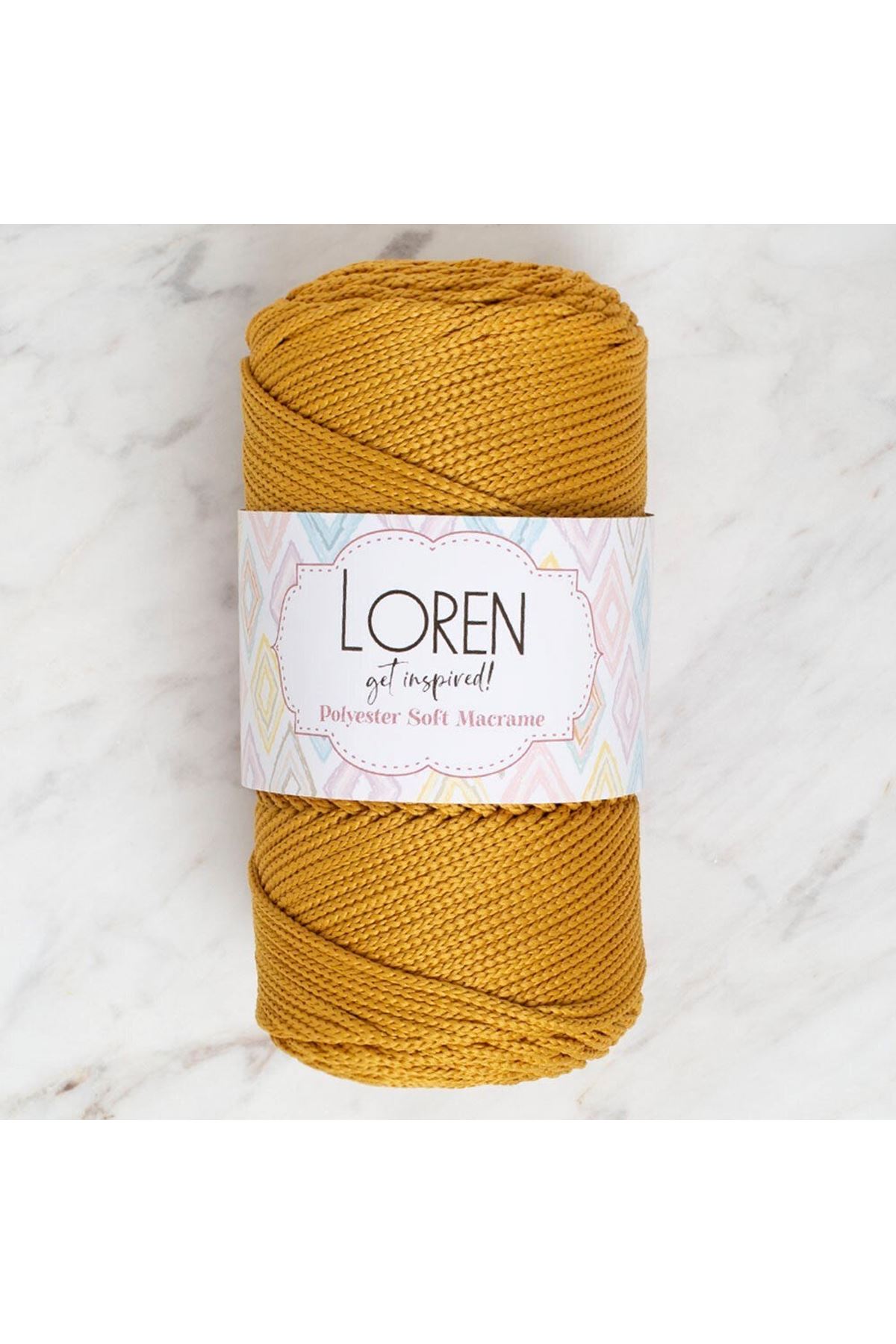 Loren Polyester Soft Macrame Hardal El Örgü İpi - LM061 - 34449