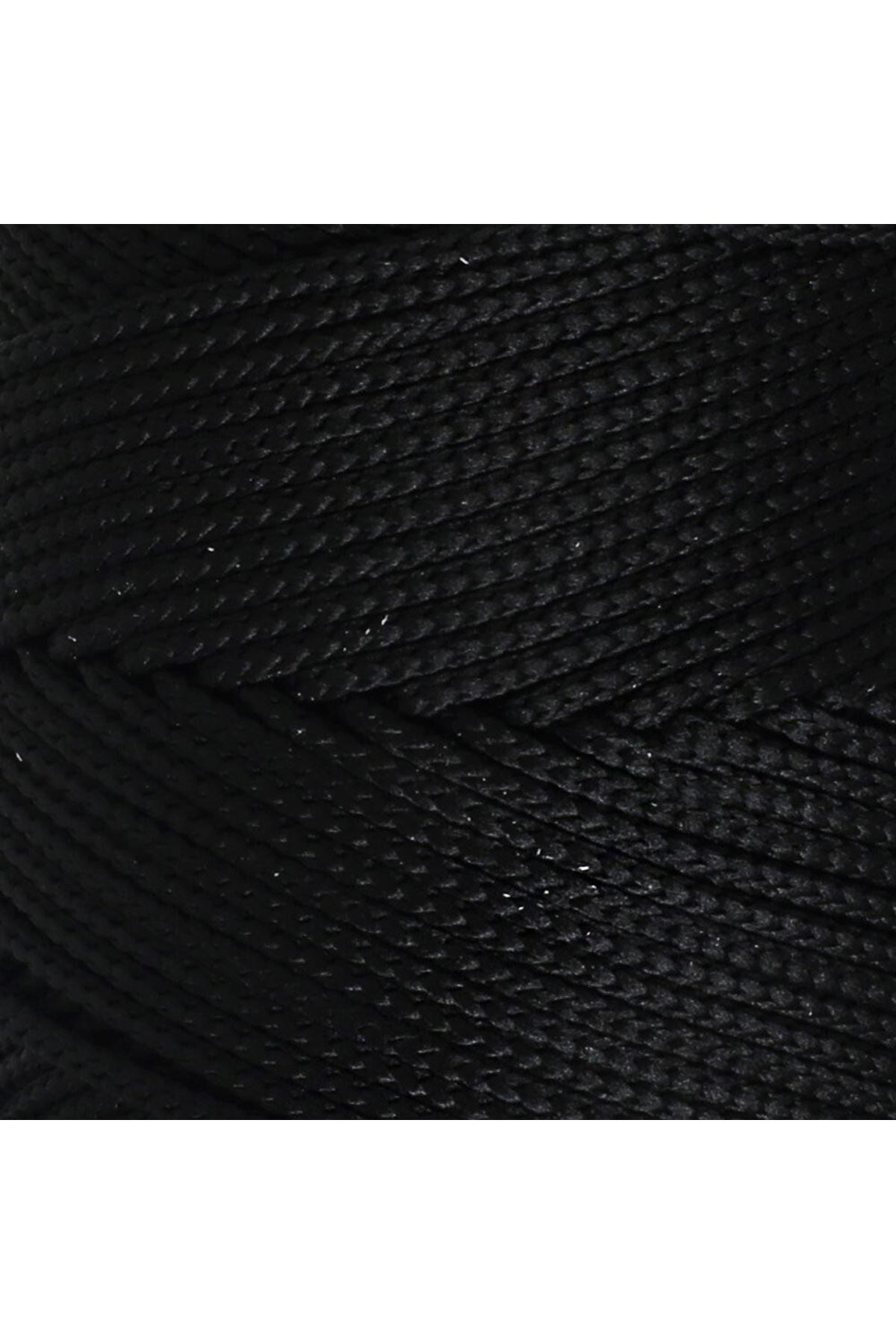 Loren Polyester Soft Macrame Siyah El Örgü İpi - LM040 - 34445