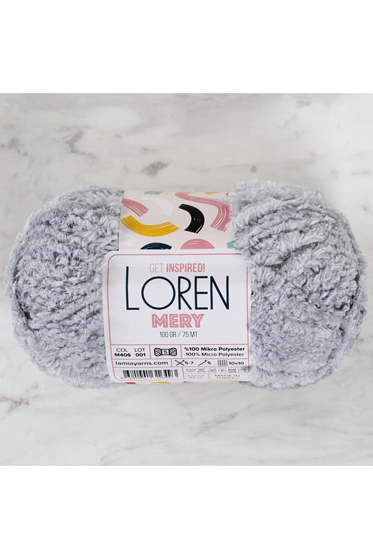 Loren Mery Açık Gri El Örgü İpi - M406 - 34313