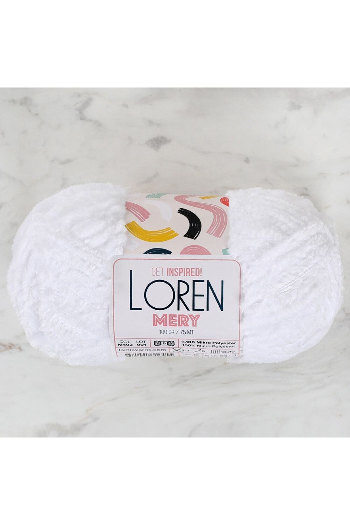 Loren Mery Beyaz El Örgü İpi - M402 - 34310