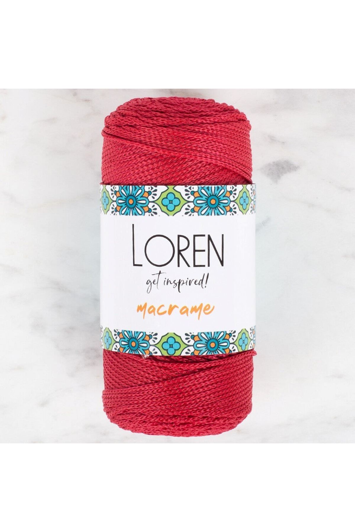 Loren Macrame Koyu Kırmızı El Örgü İpi - RM 0105 - 34345