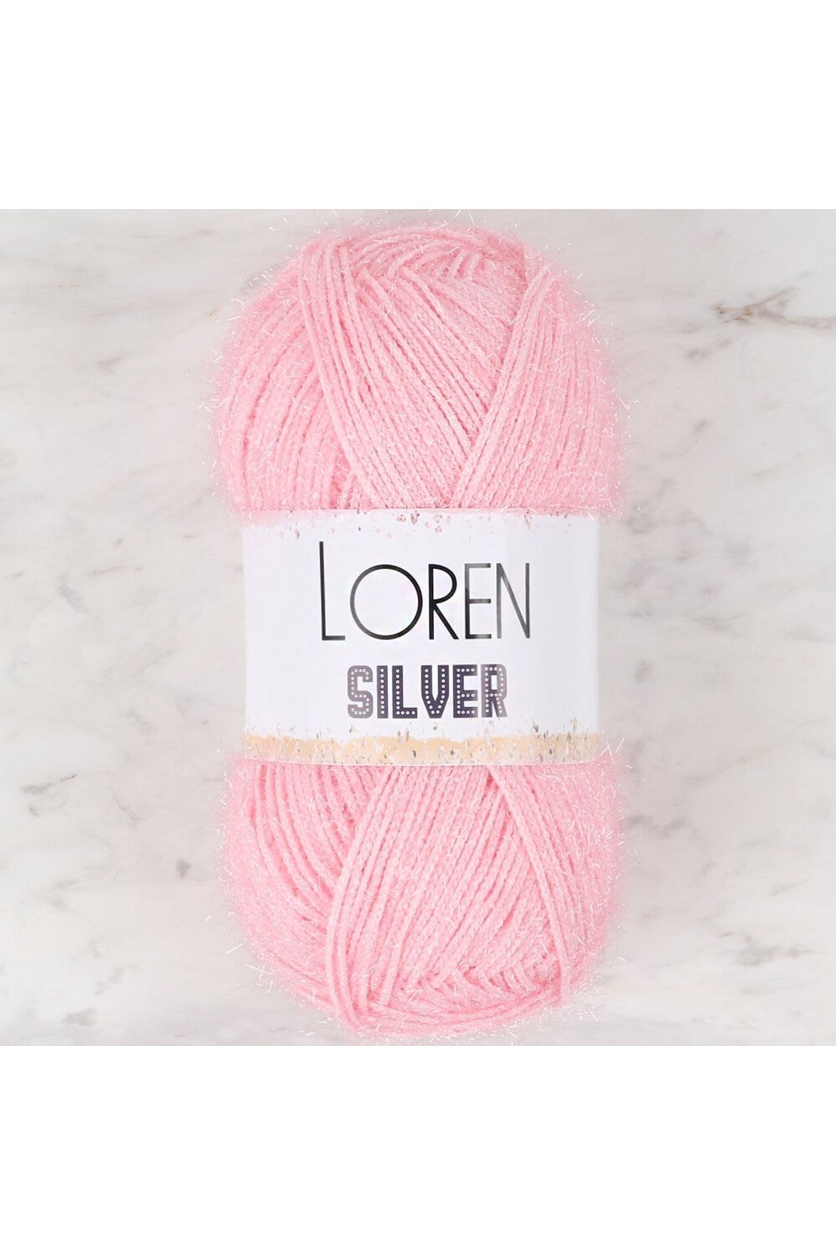 Loren Silver Toz Pembe El Örgü İpi - RS0013 - 34074