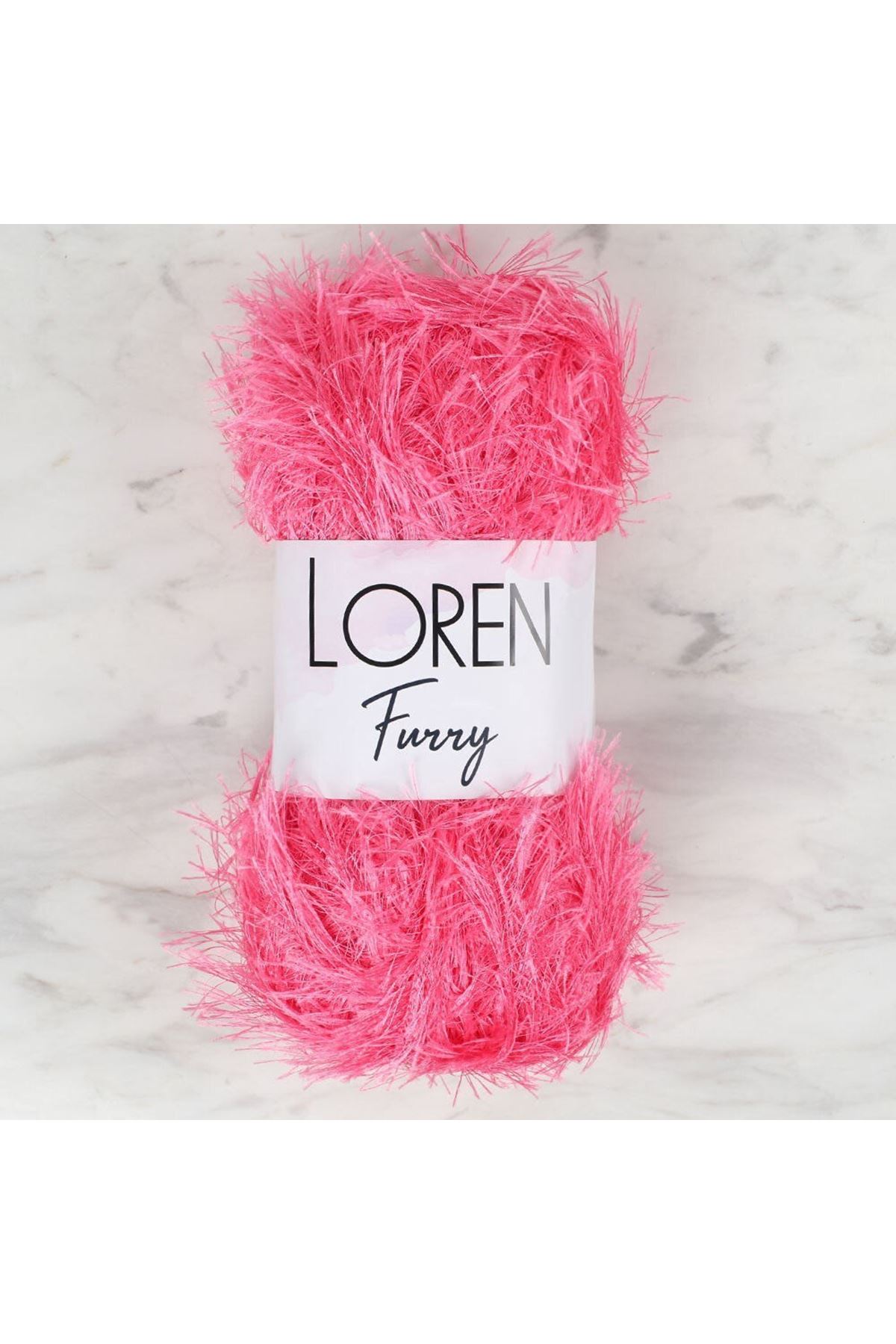 Loren Furry Koyu Pembe El Örgü İpi - RF016 - 34050