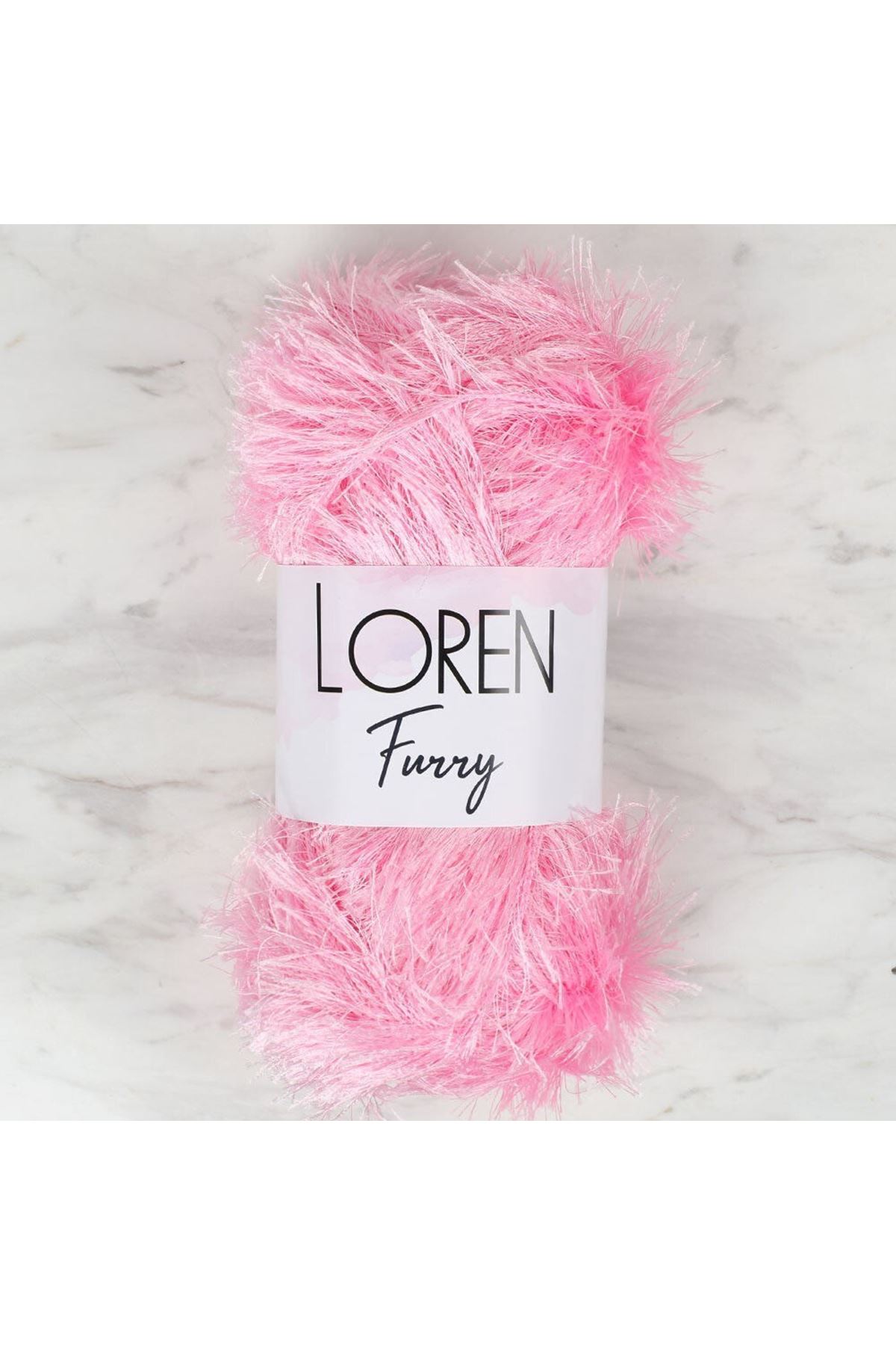 Loren Furry Pembe El Örgü İpi - RF014 - 34049