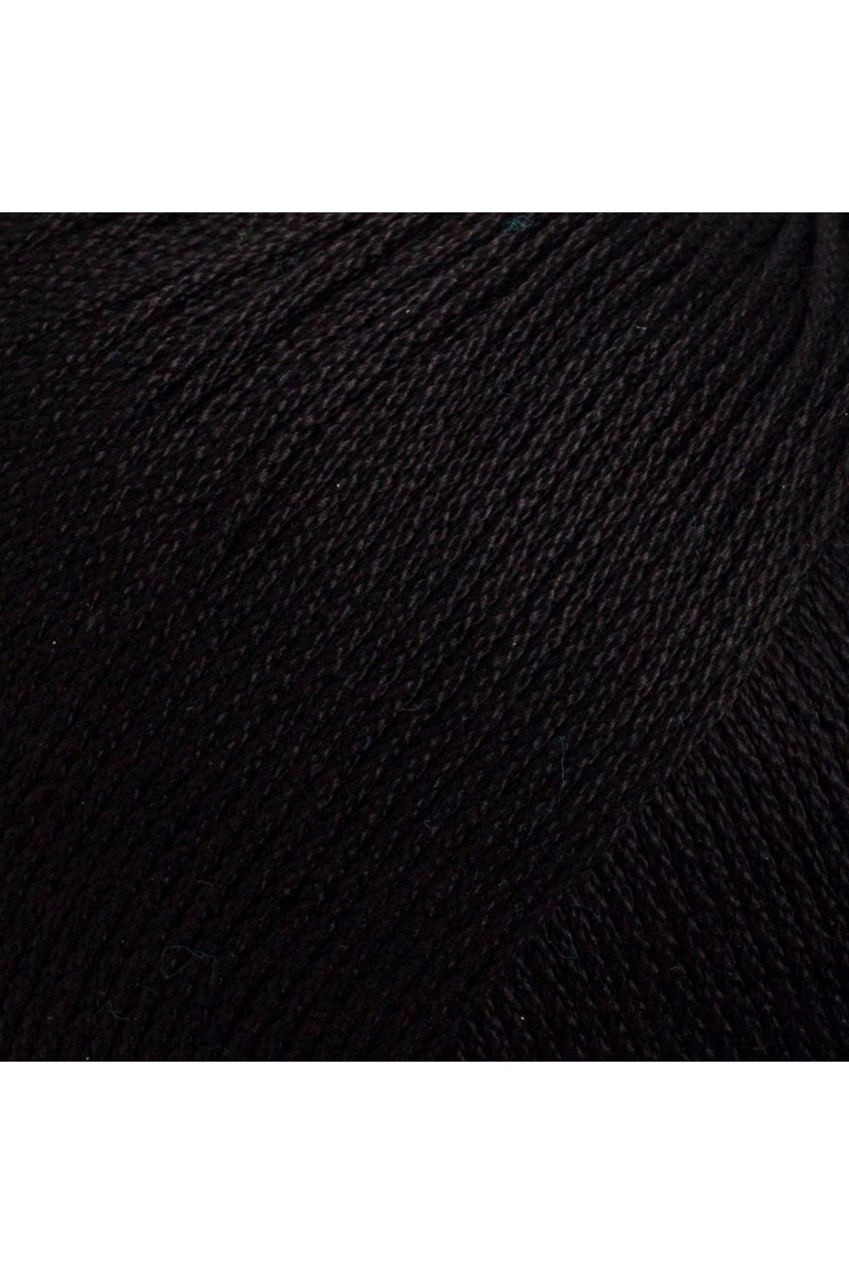 La Mia Lux Mercerized Cotton Siyah El Örgü İpi - 1 - 33741