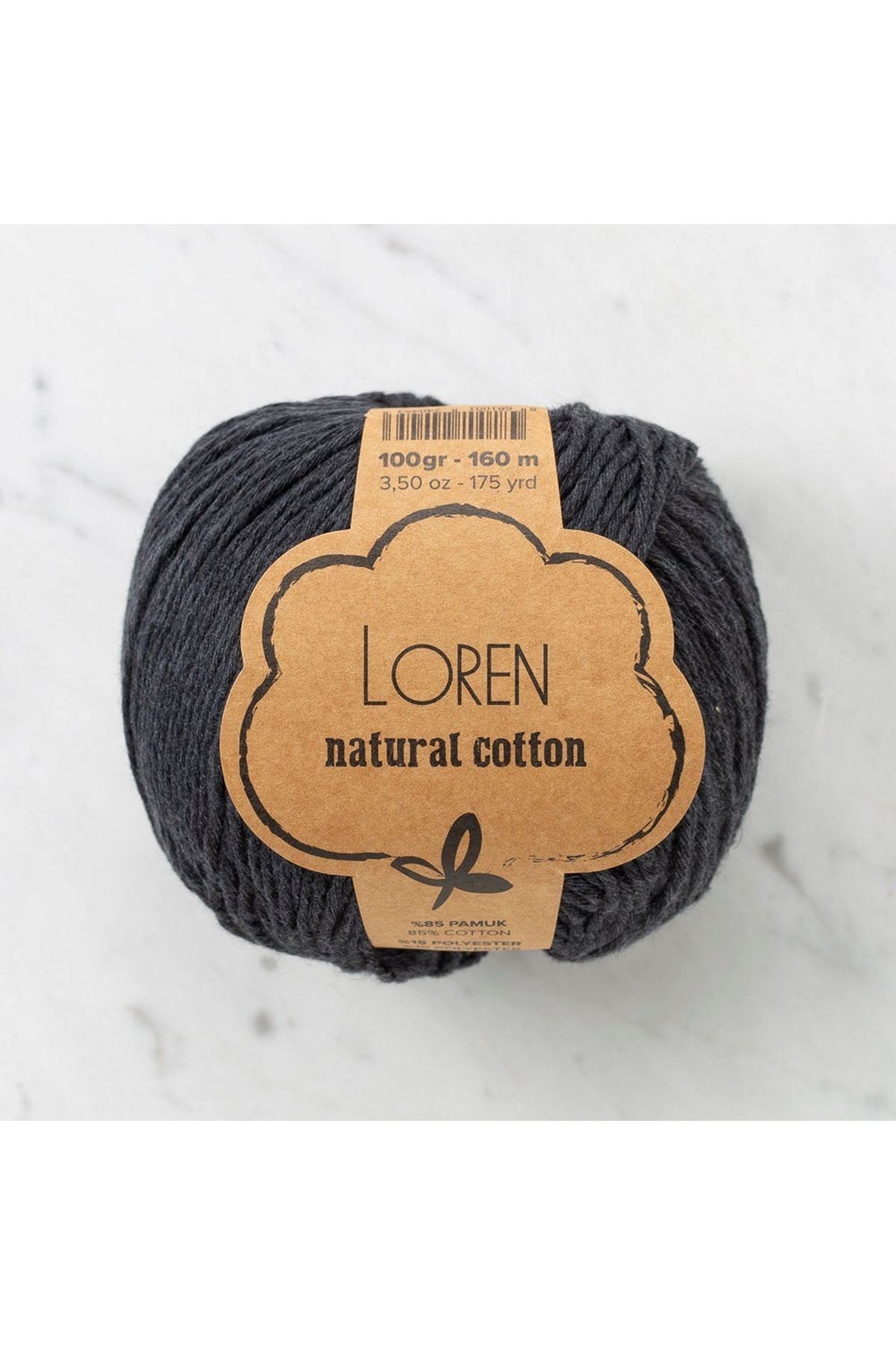 Loren Natural Cotton Füme El Örgü İpi - R081 - 33911