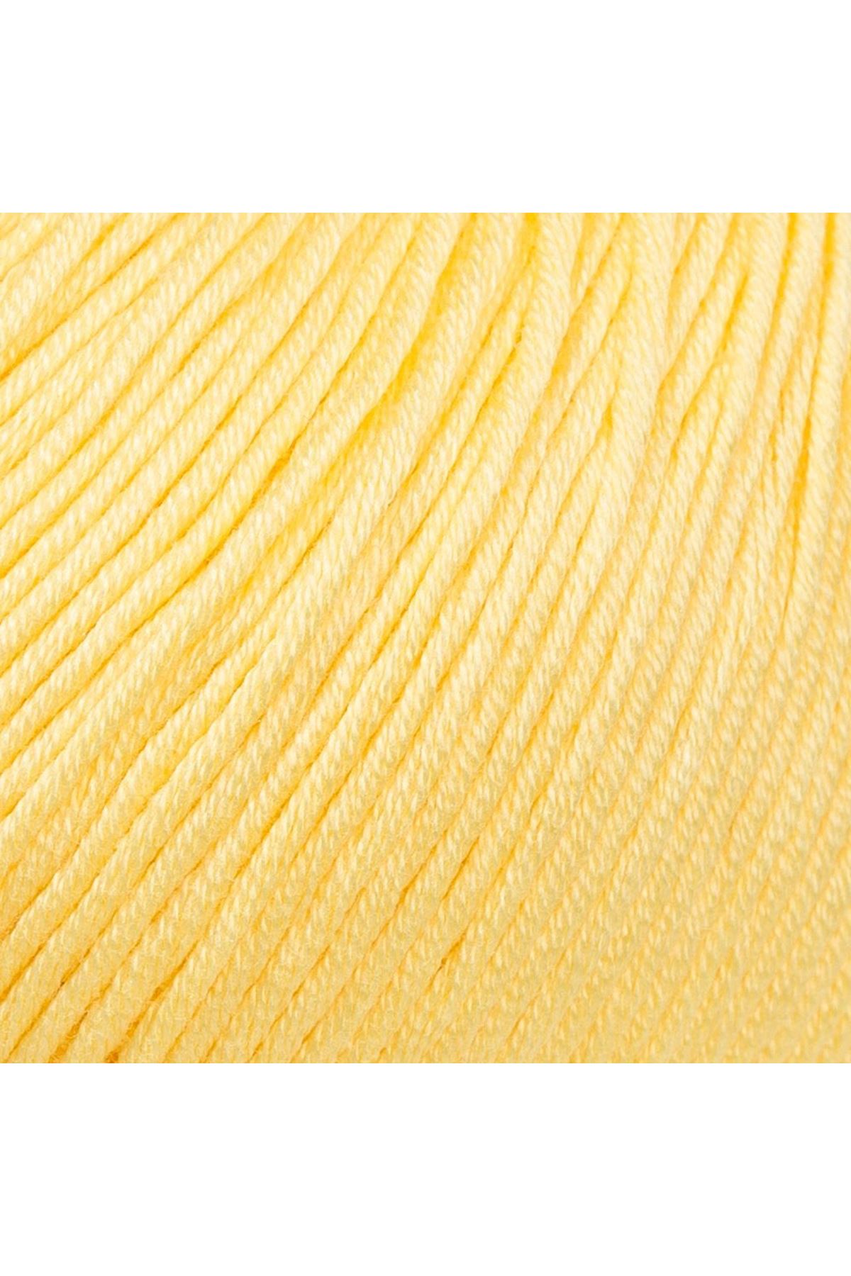 La Mia Mercerized Cotton Sarı El Örgü İpi - 177 - 33584