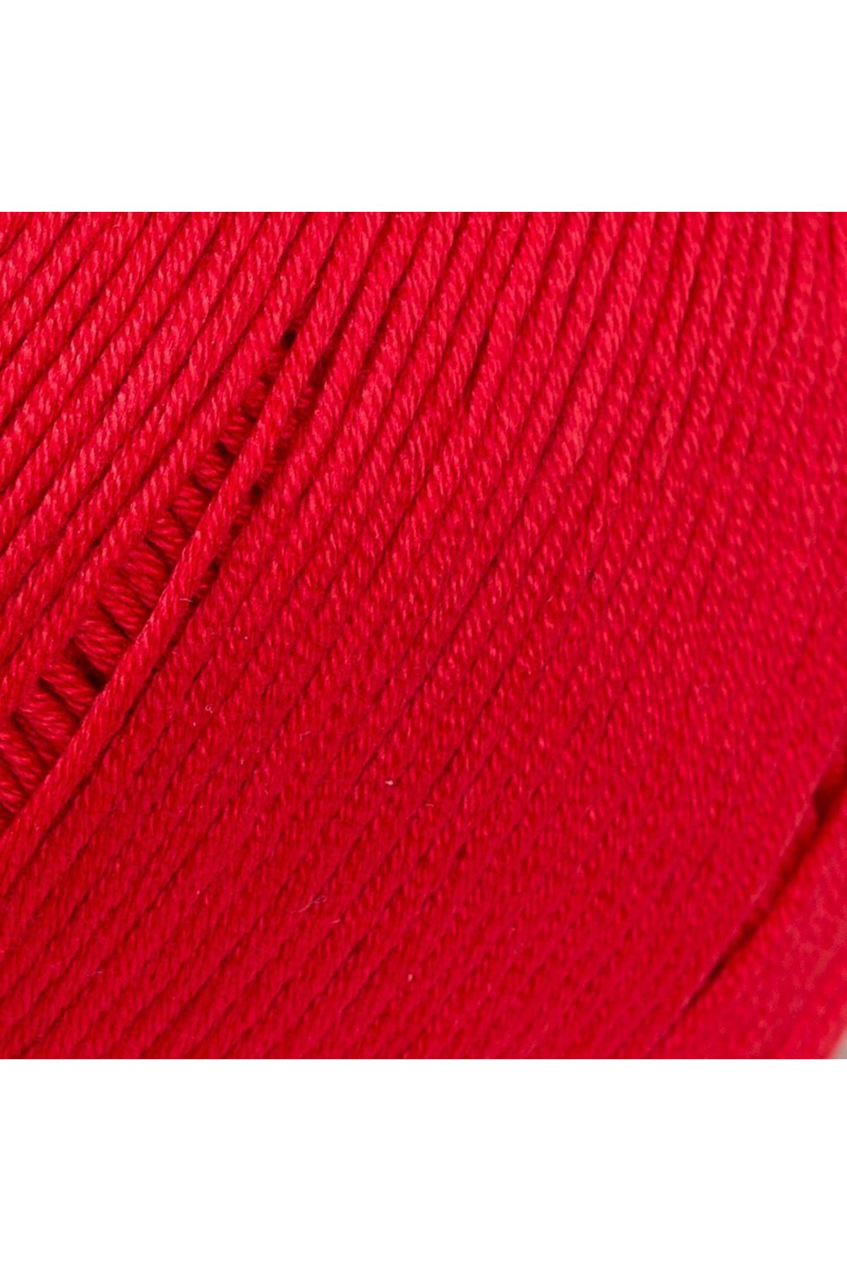La Mia Mercerized Cotton Kırmızı El Örgü İpi - 19 - 33597