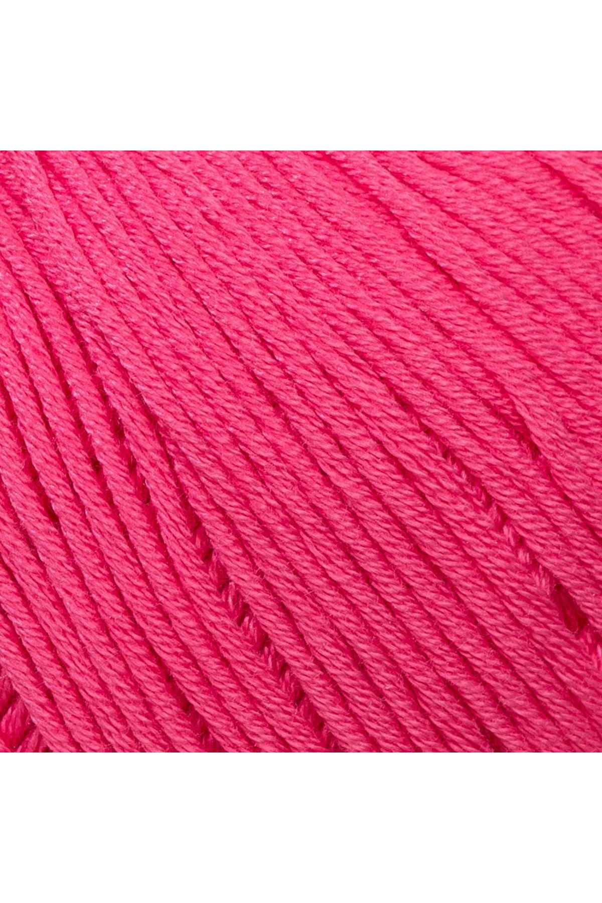 La Mia Mercerized Cotton Koyu Pembe El Örgü İpi - 35 - 33595