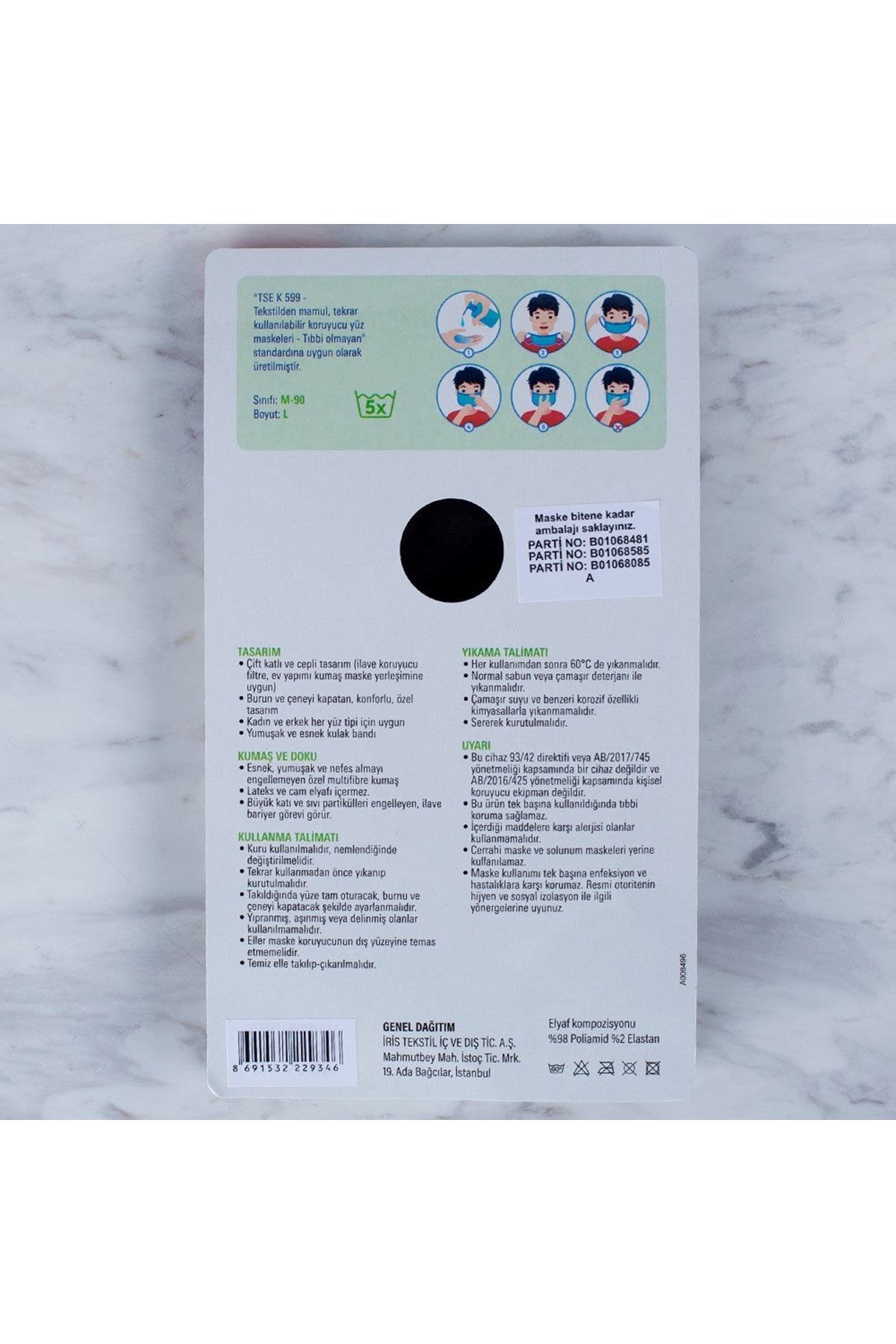 Loren 3 Adet Yıkanabilir Maske